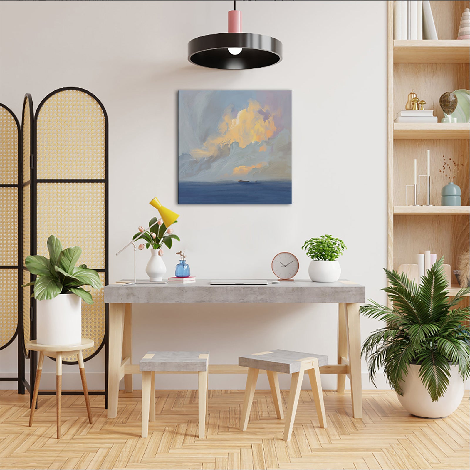 blue abstract wall art