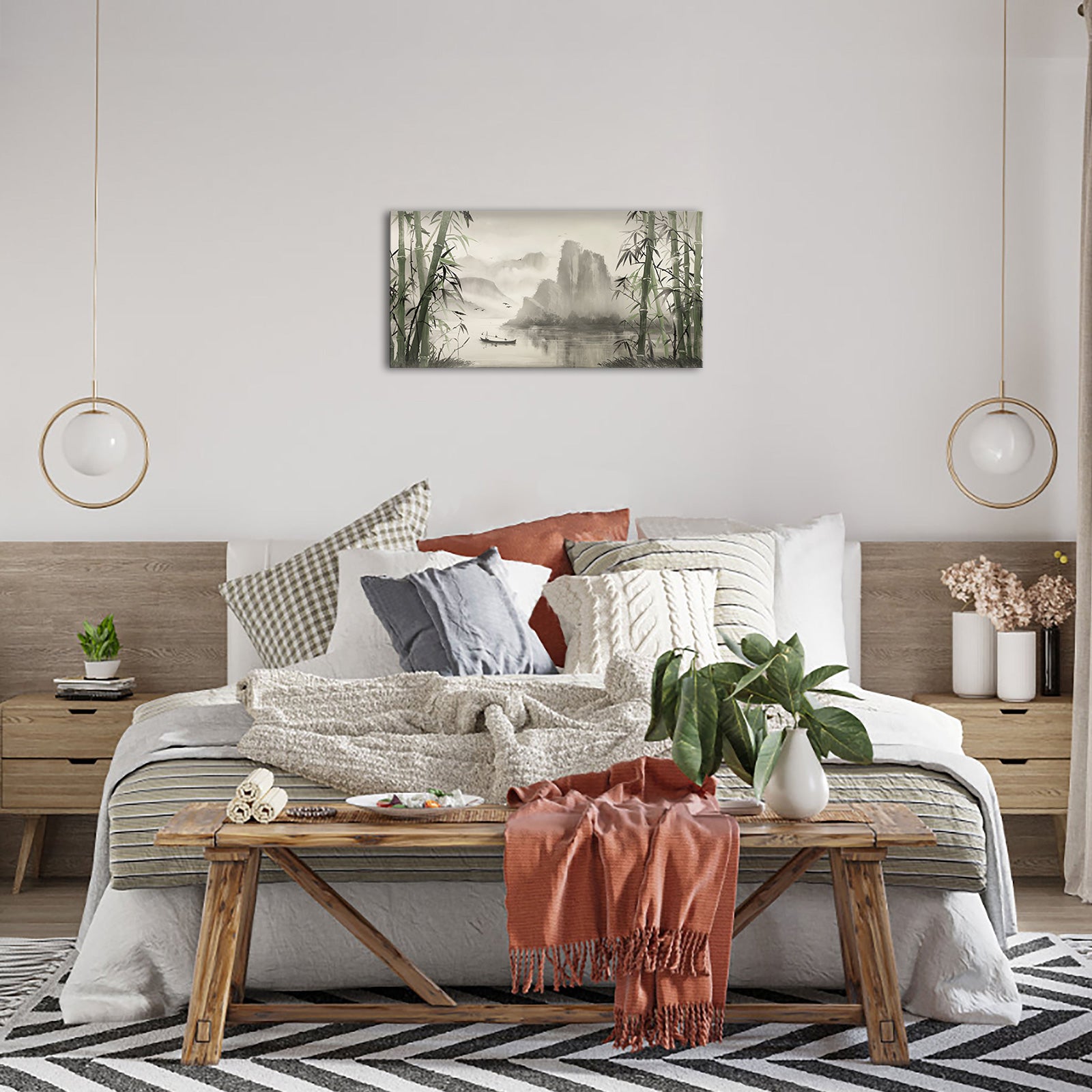 Bamboo River Mountains personalized canvas printsing art under $50