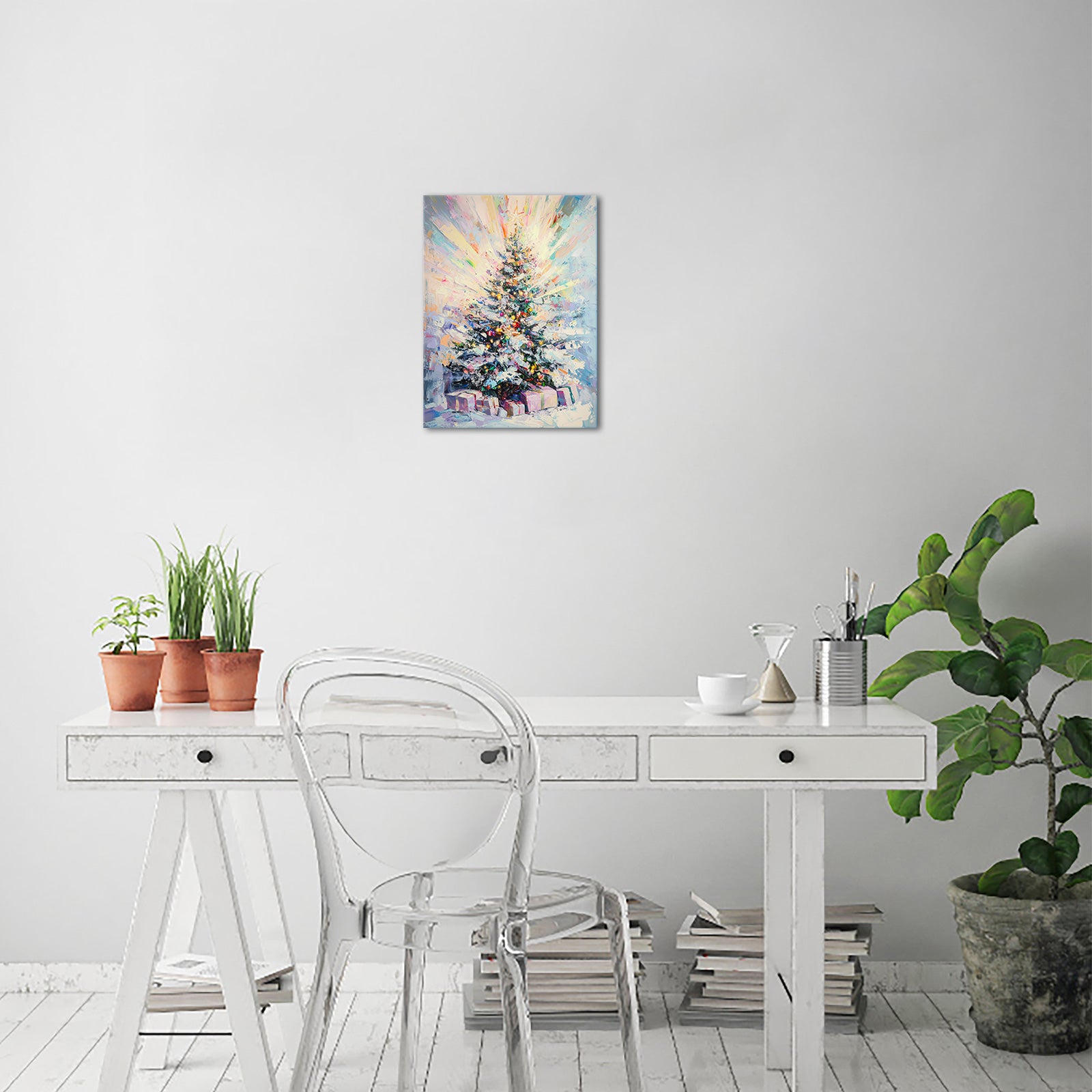 Christmas tree art canvas print wall decoration