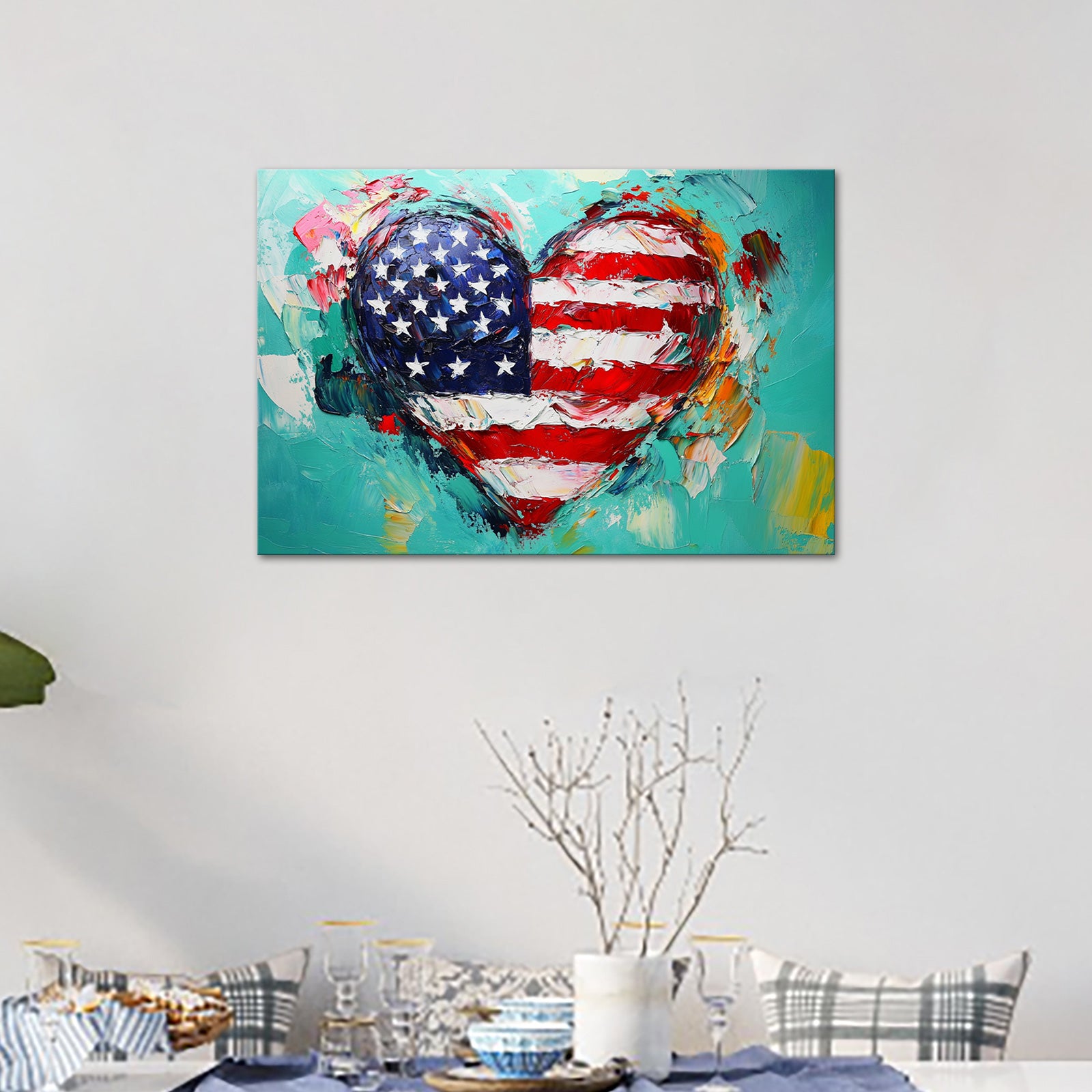 Heart-Shaped American Flag