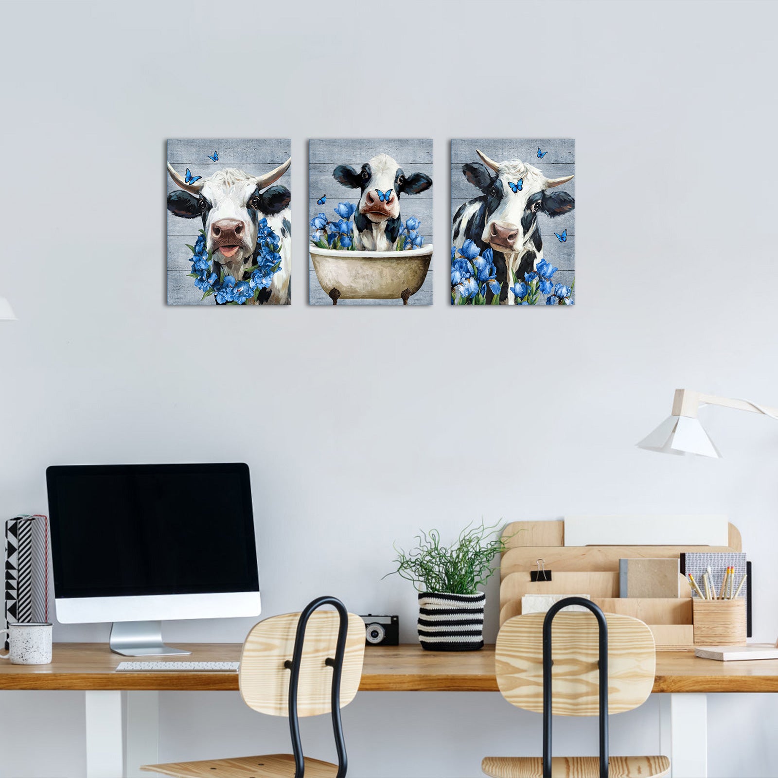 Whimsical Black And White Cow