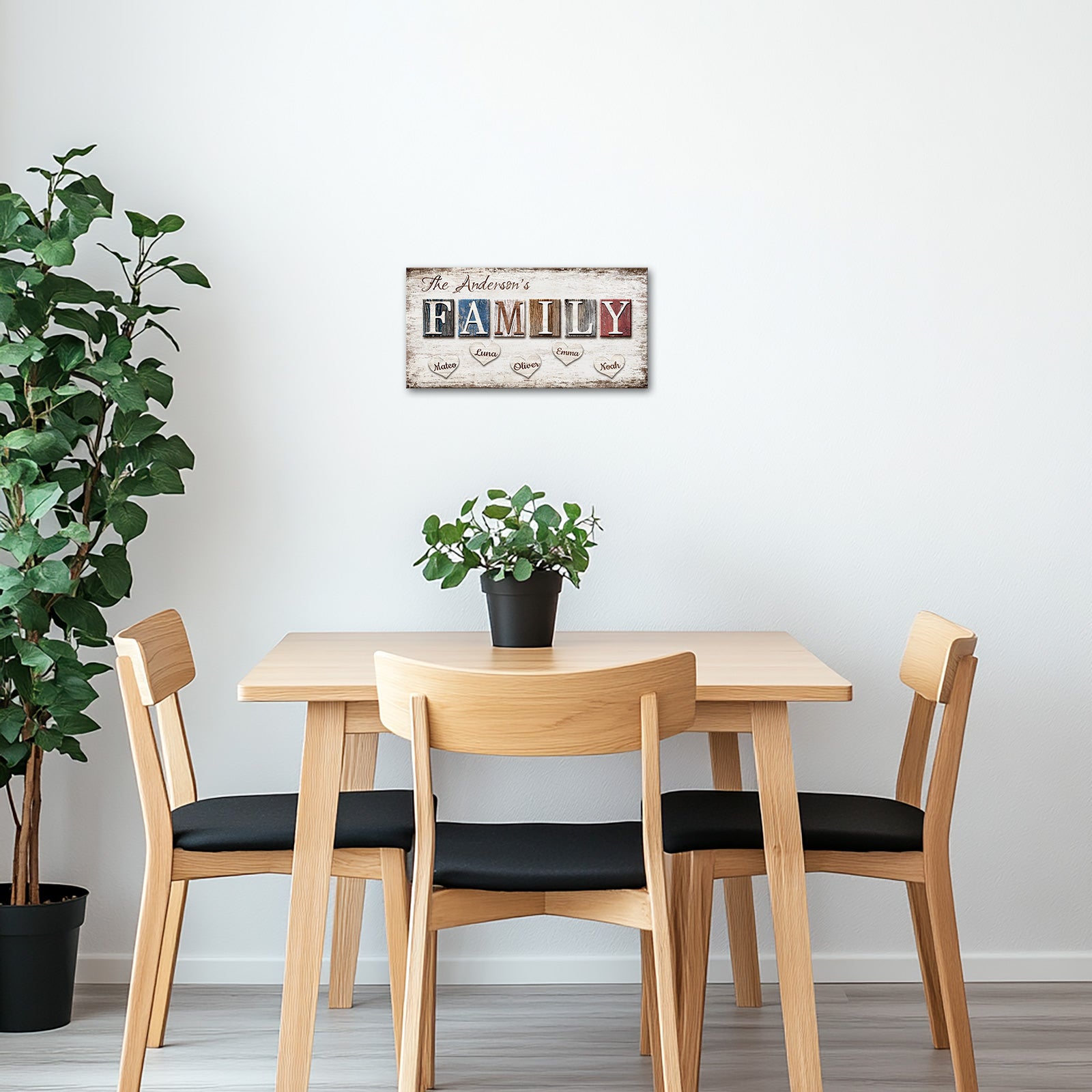 Personalized Family Names Canvas Wall Art For Home Wall