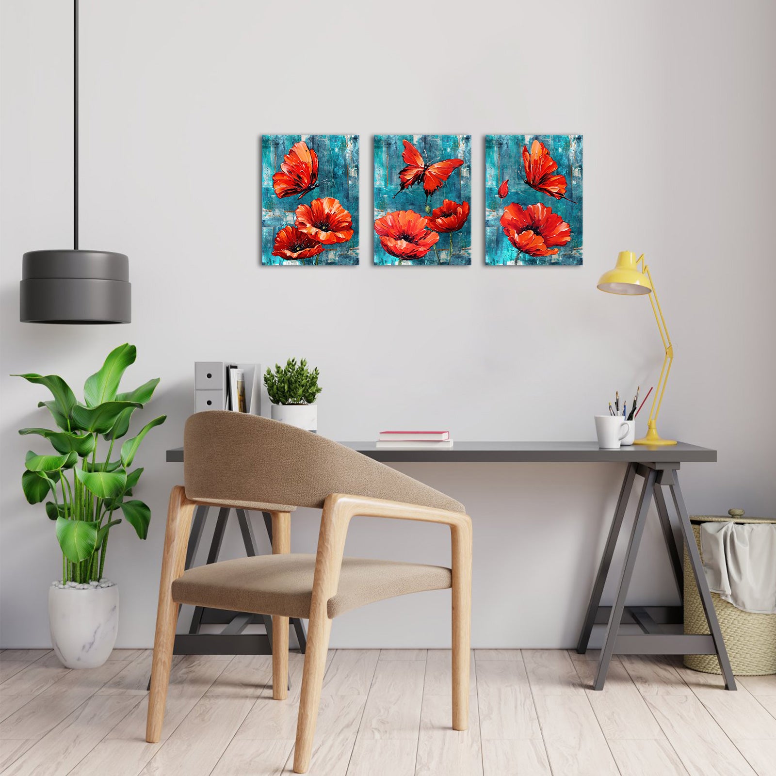 Red Butterfly Poppy Blossoms