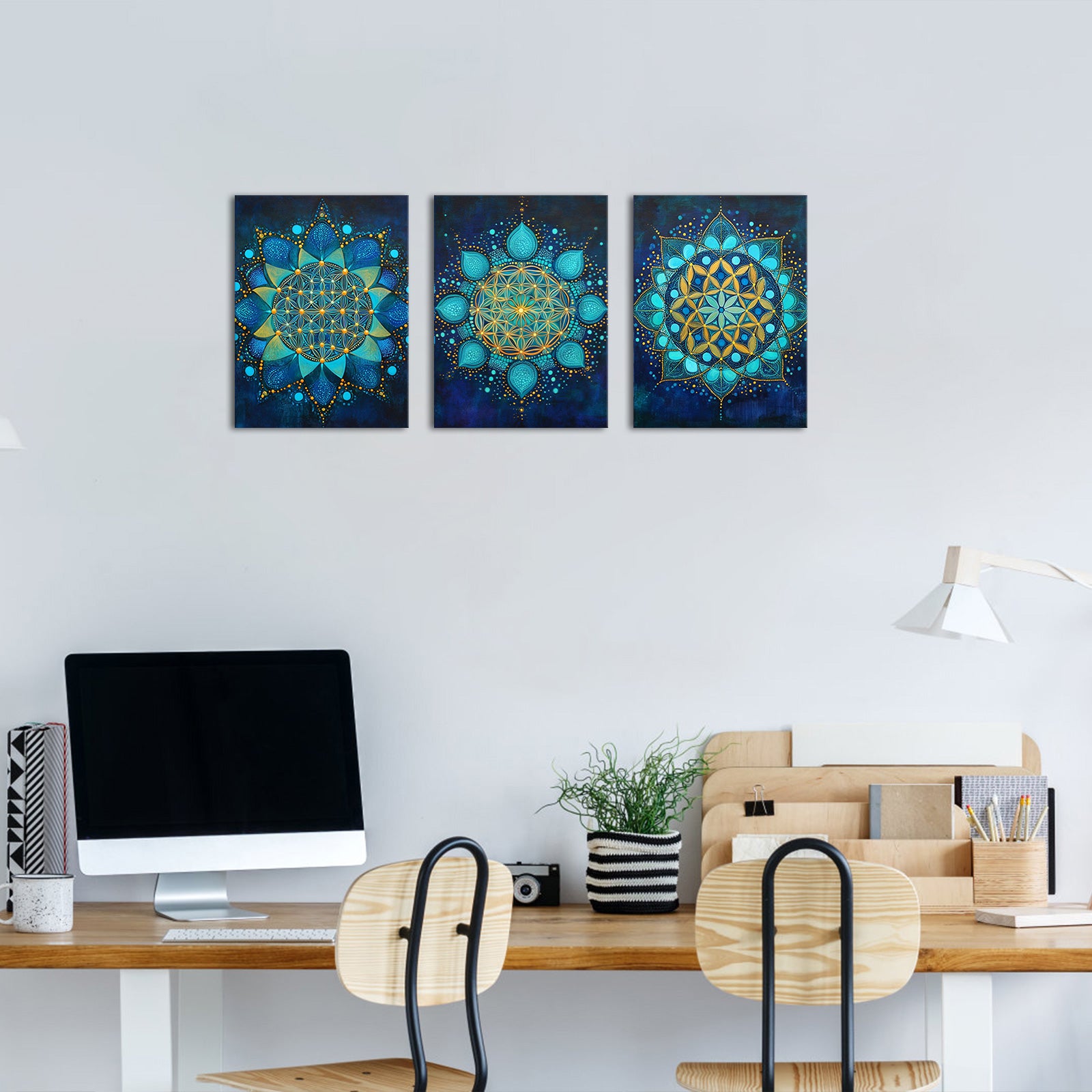 Turquoise Flower-Like Patterns