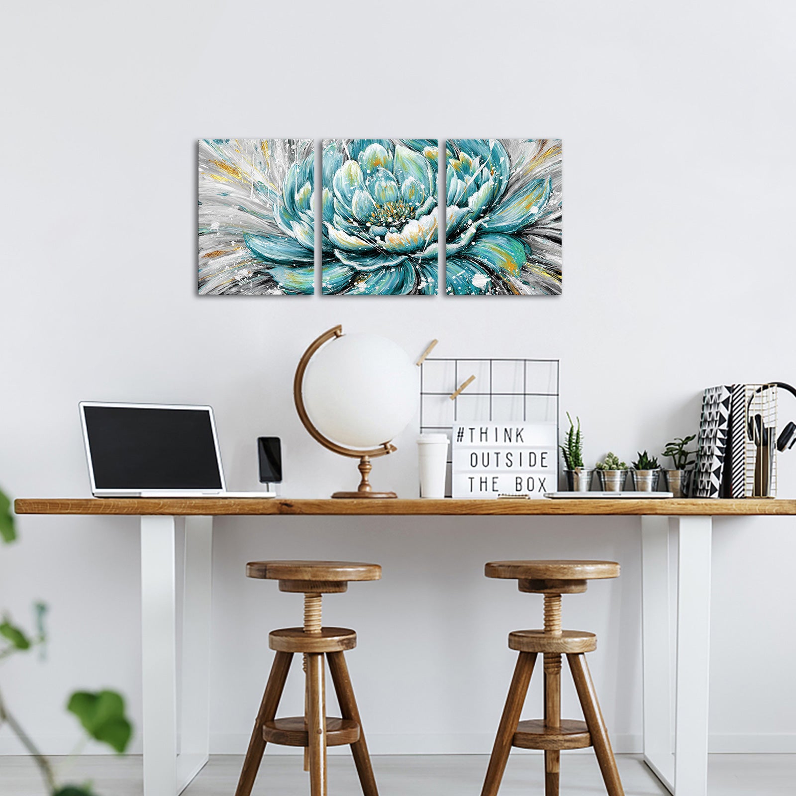 Triptych Peony Blooms canvas prints online