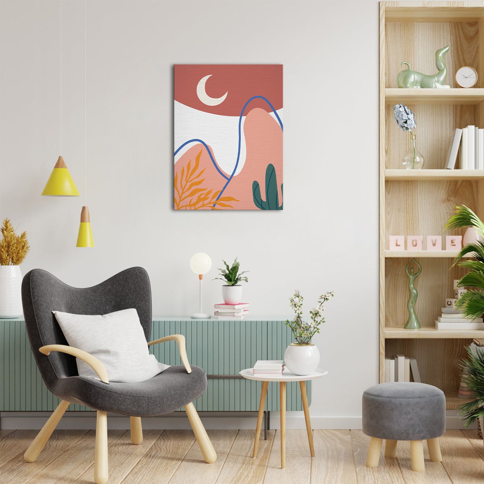 Minimalist Mountains canvas abstract canvas wall art for living room