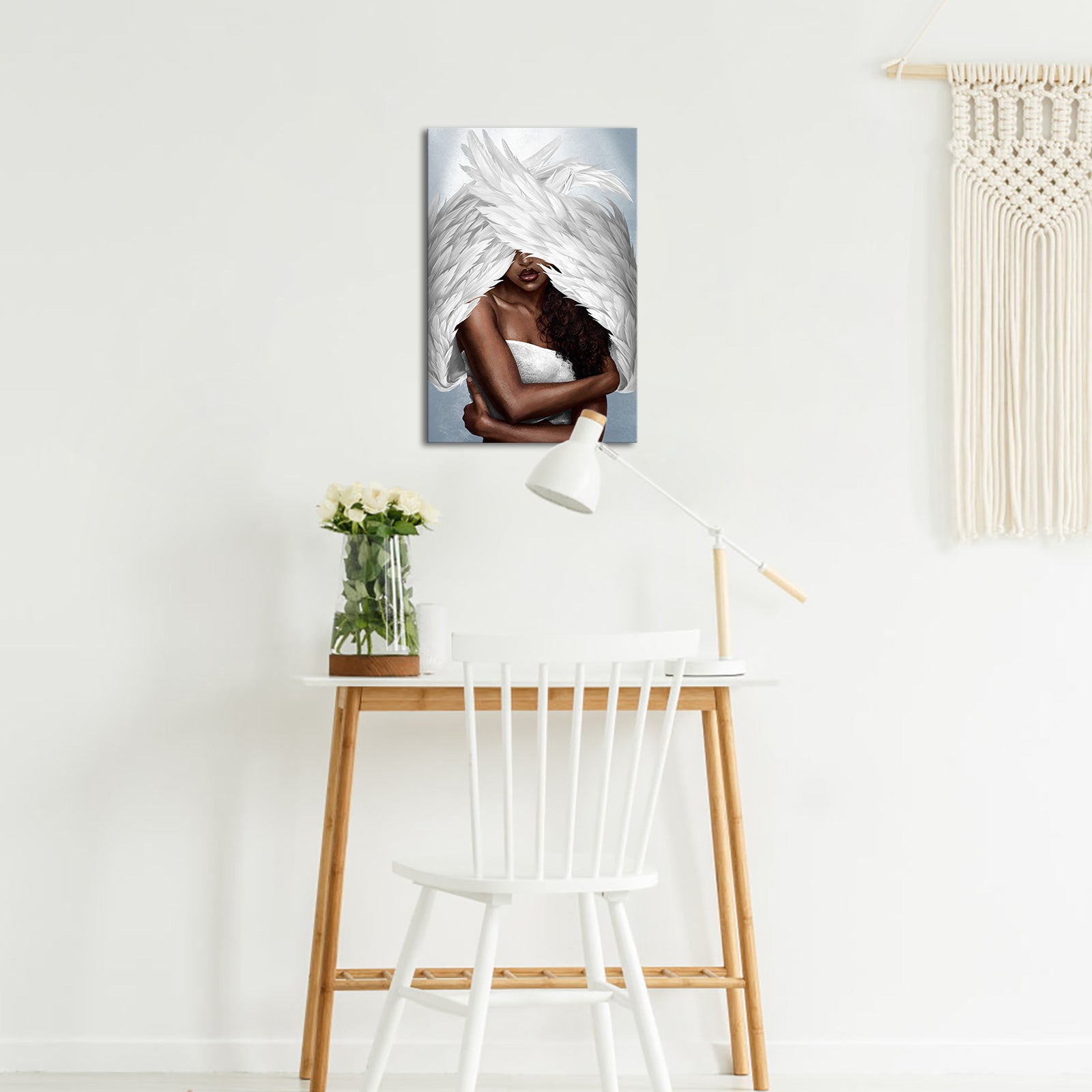 Gentle Angel diy picture collage on canvas for bedroom wall 12x18 inches