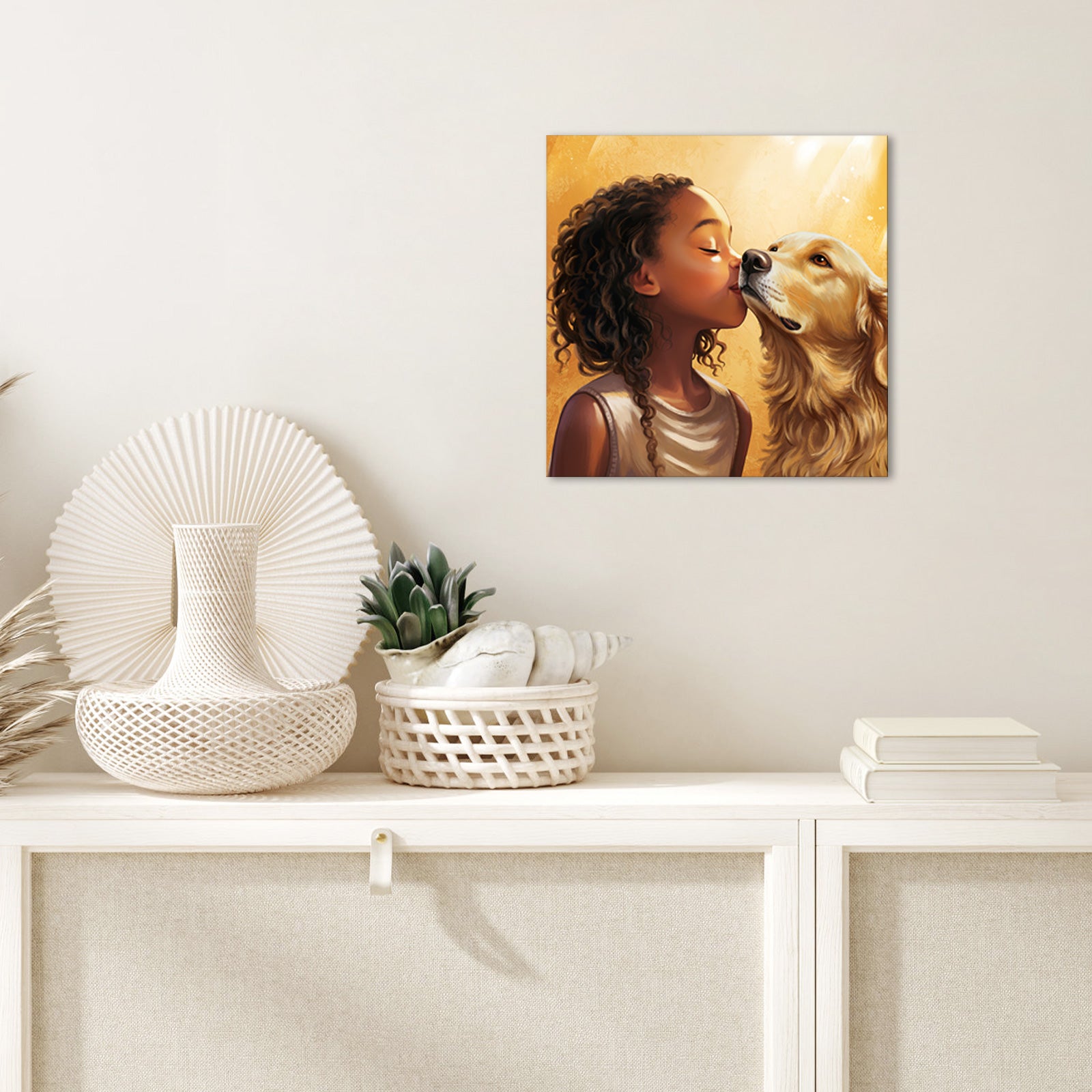 Young Girl And Loyal Dog
