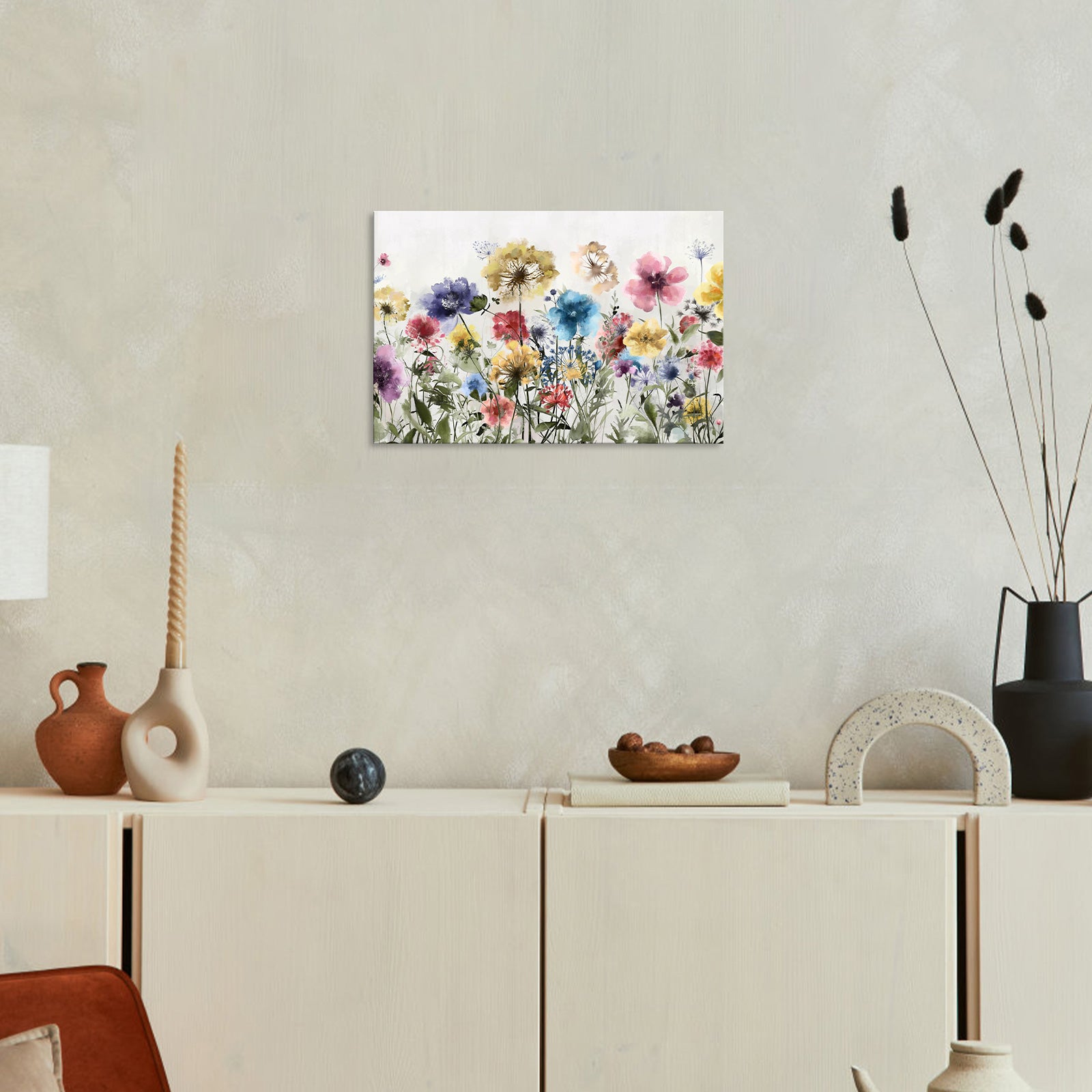 Watercolor Wildflower big canvas photo prints 16x24 inches