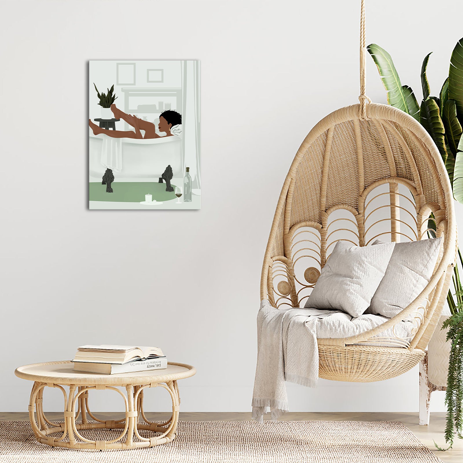 Relaxing bath bathroom decoration print painting hanging painting rental house