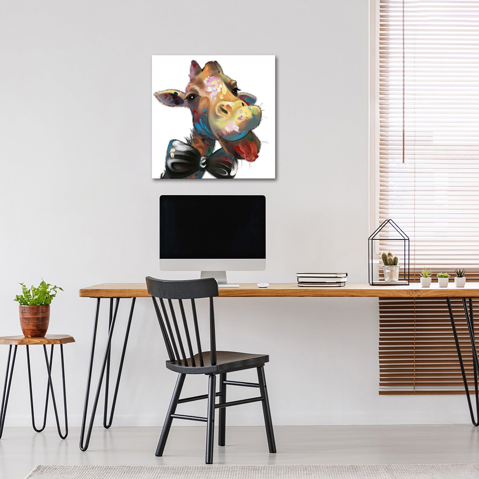 8x8 Gentleman Colorful Giraffe canvas prints sale
