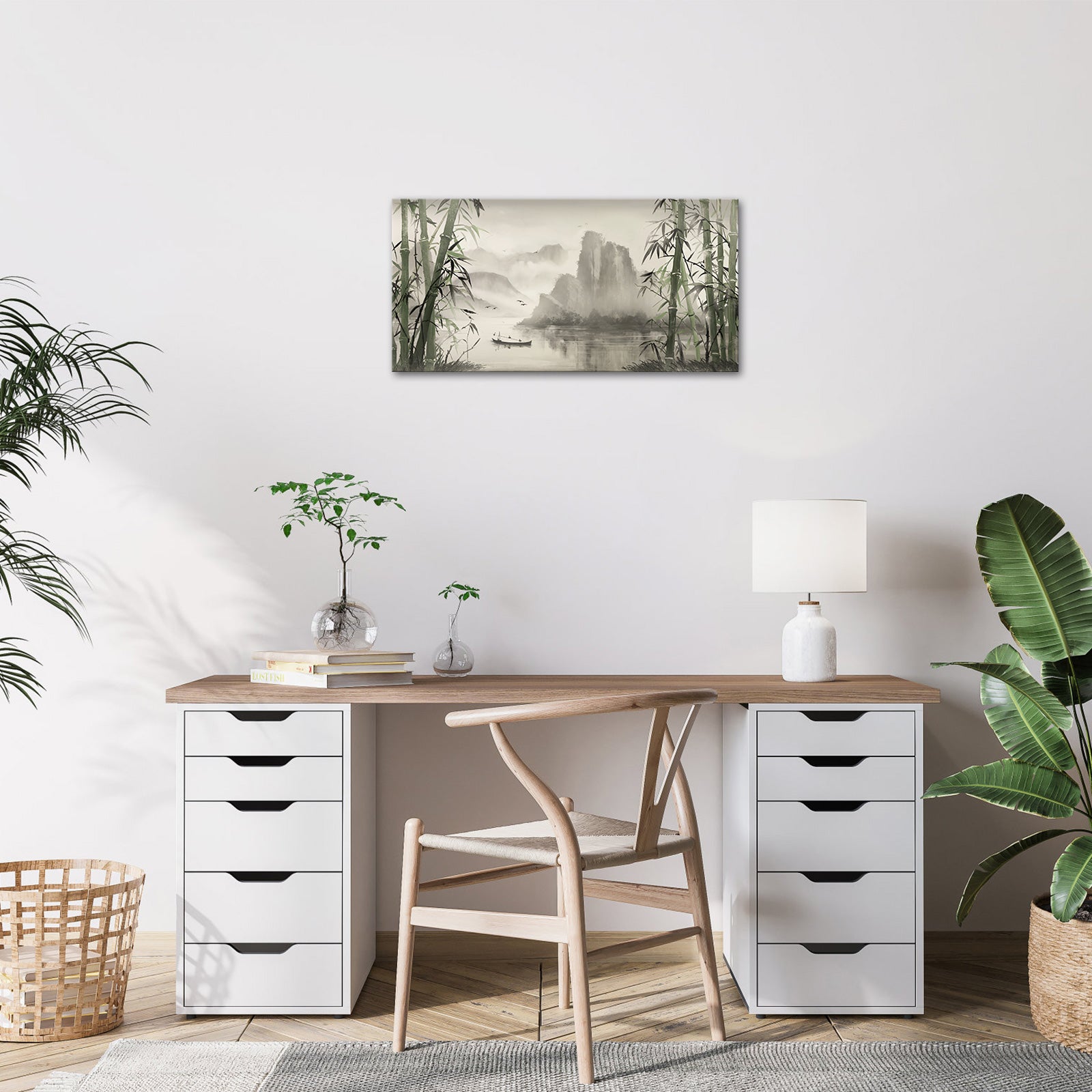 Bamboo River Mountains personalized canvas printsing art under $50