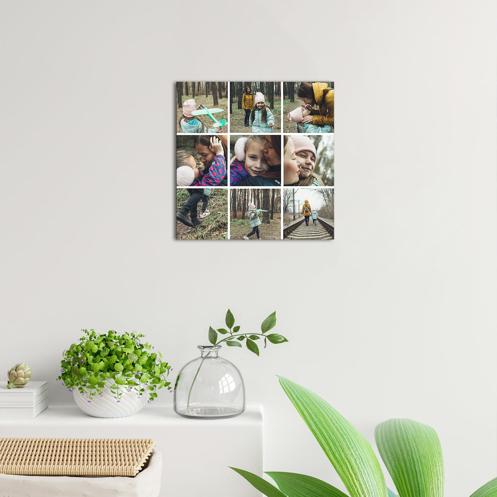 Square personalized picture to canvas wall art