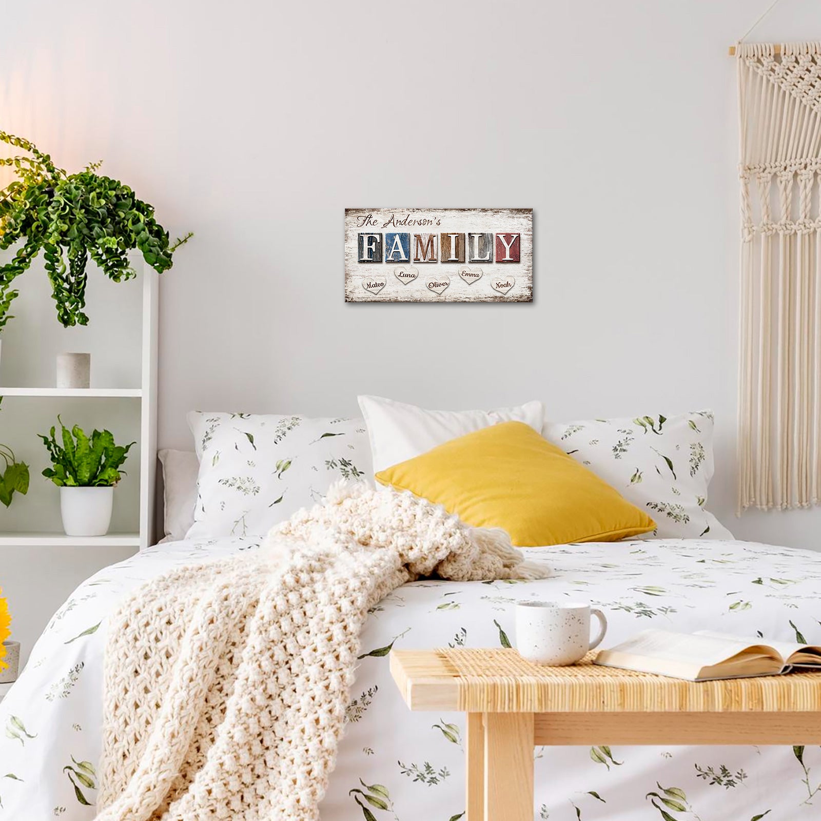 Personalized Family Names Canvas Wall Art For Home Wall