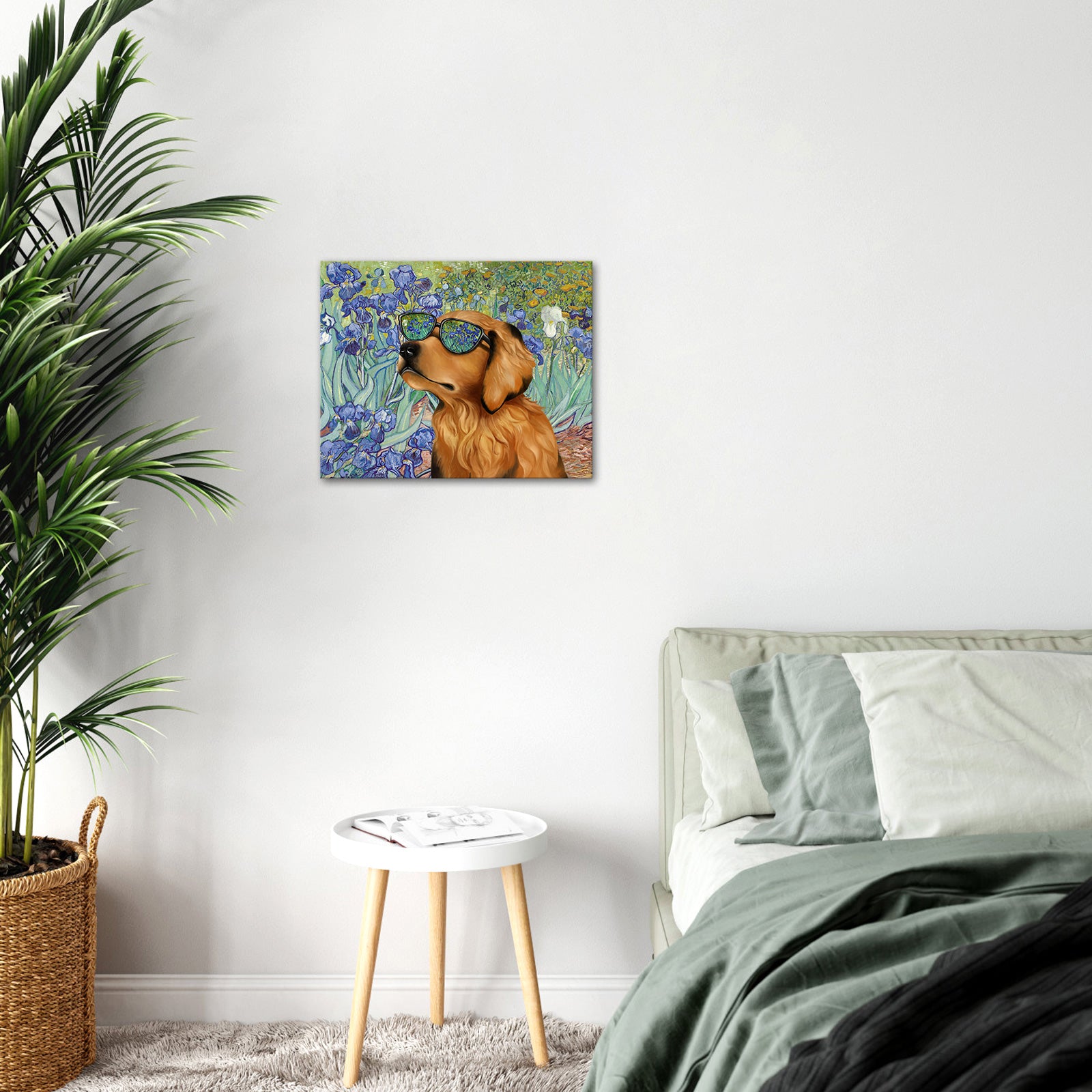 Sunglasses Golden Retriever Love Dog Home Decor Painting Wall Canvas Beautiful Prints