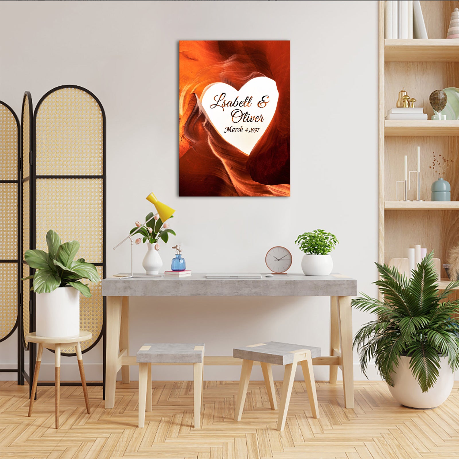 Personalized Couple Name & Date Canvas Prints