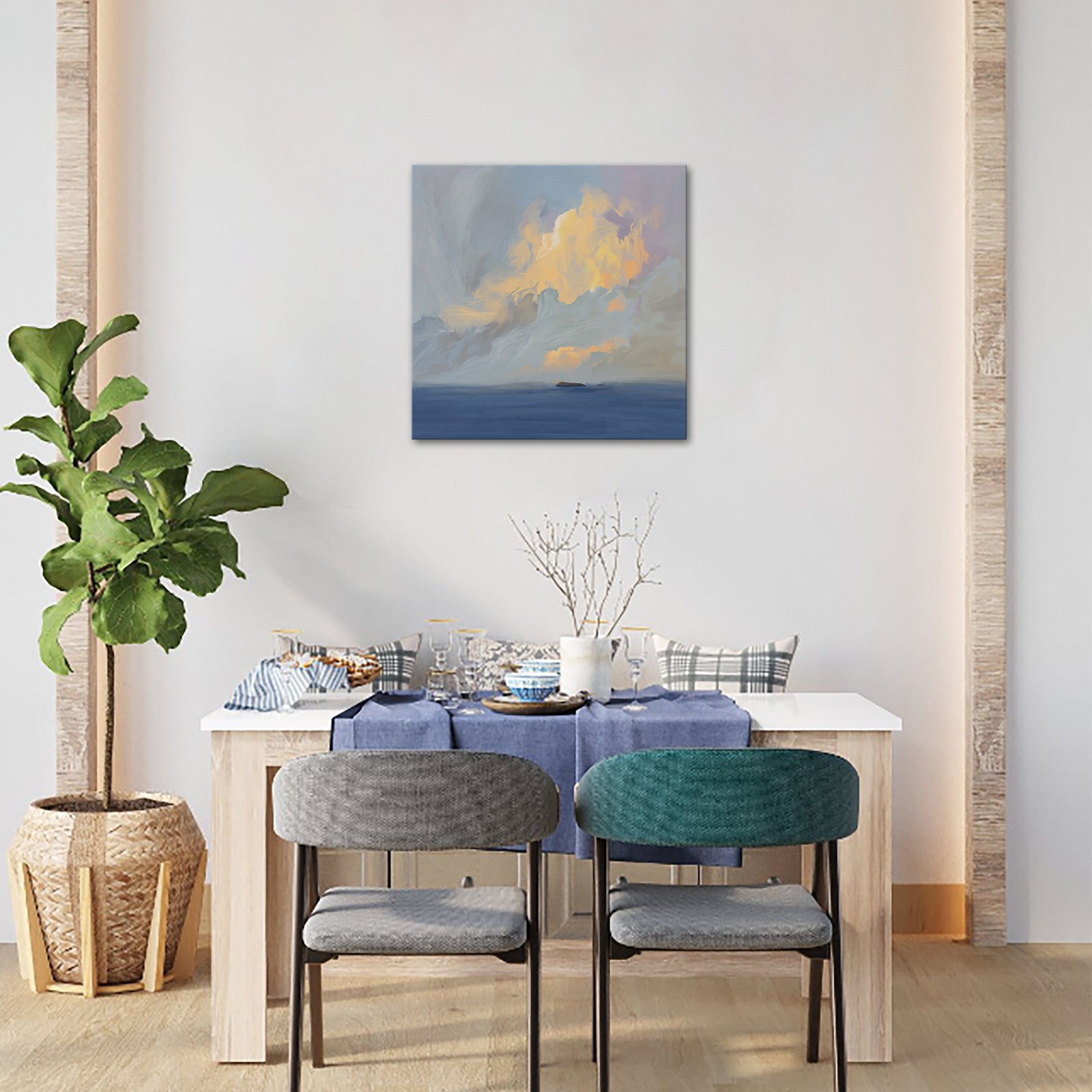 blue abstract wall art