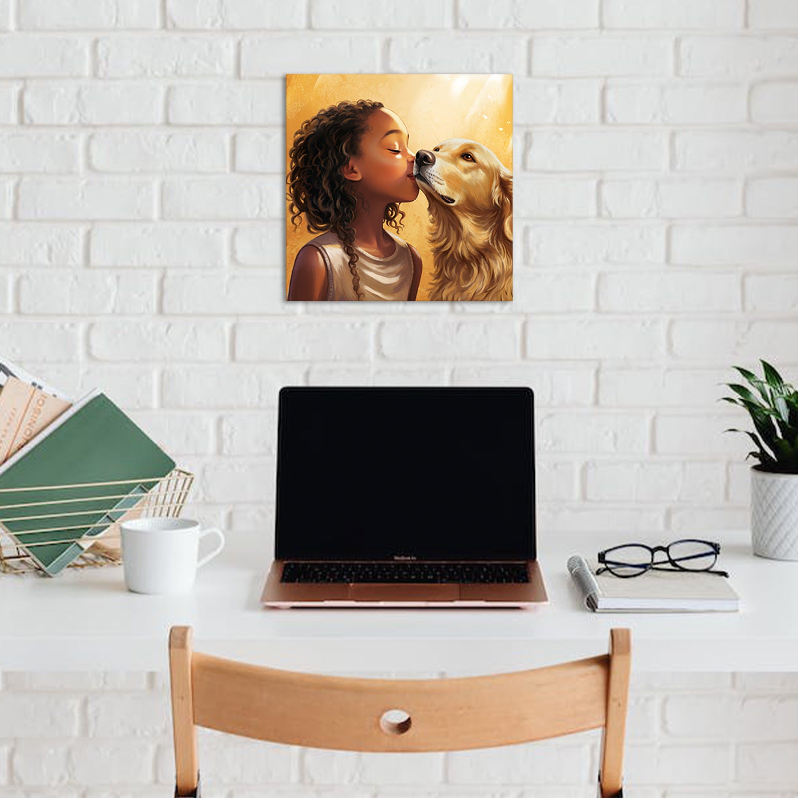 Young Girl And Loyal Dog
