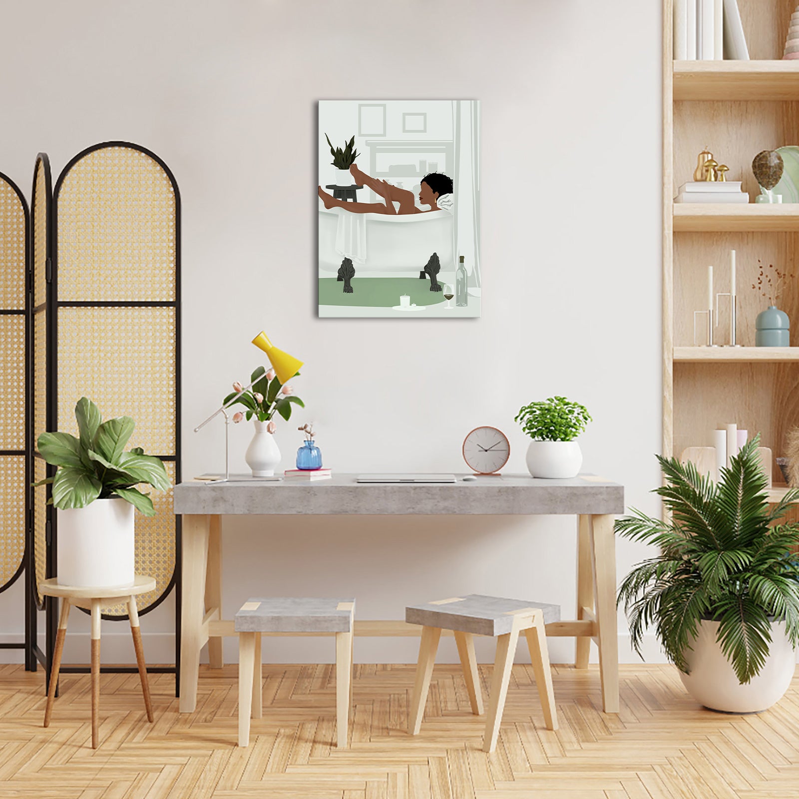 Relaxing bath bathroom decoration print painting hanging painting rental house