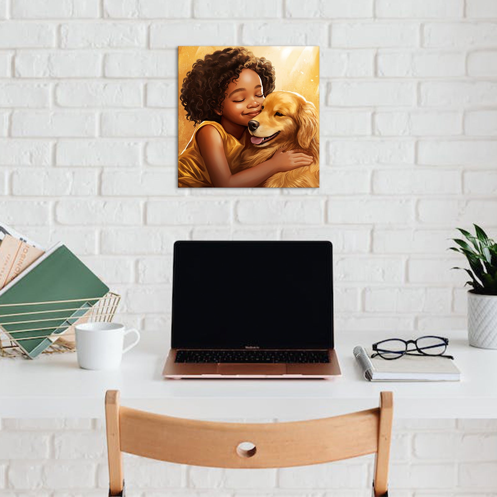 Young Girl Dog Heartwarming Embrace