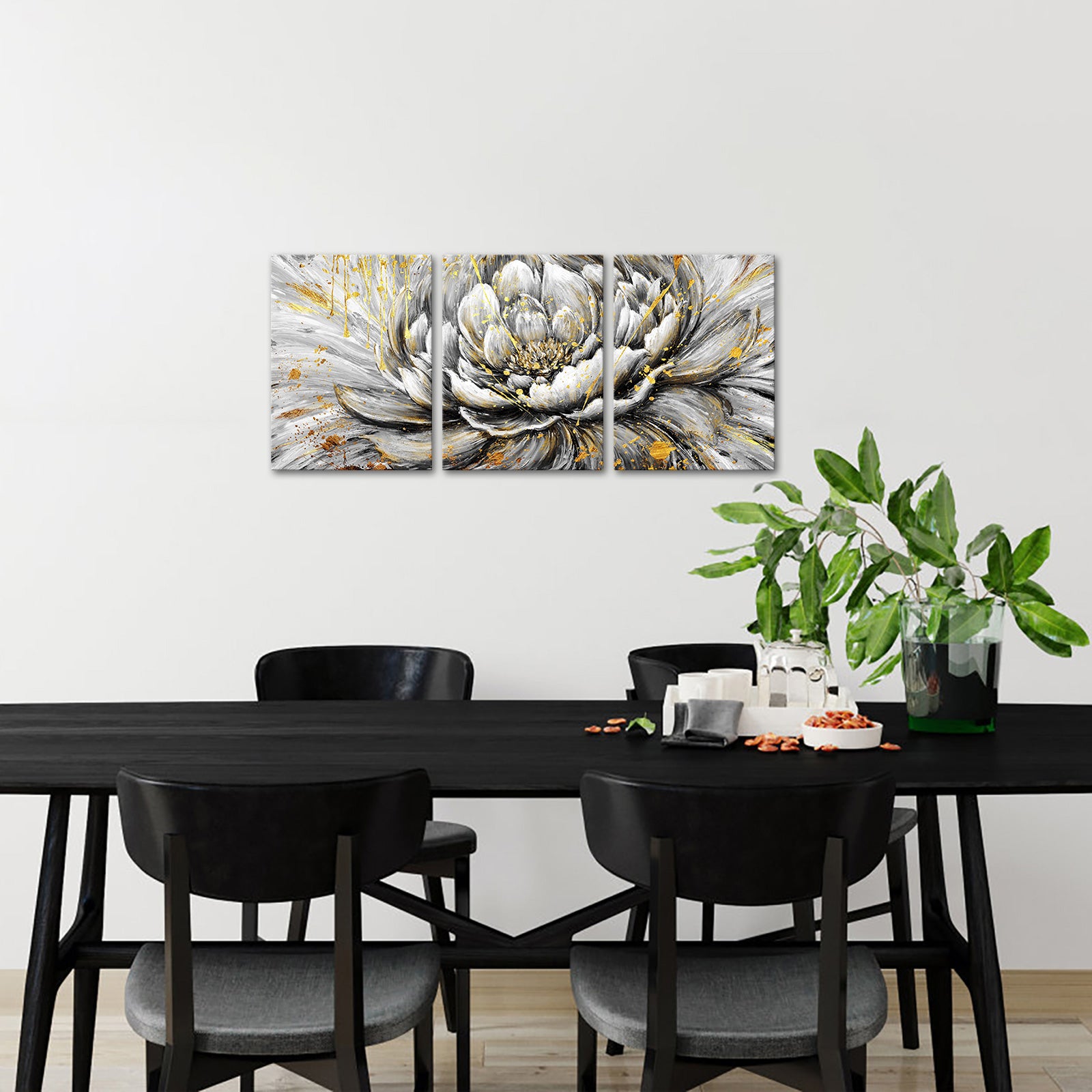 Triptych Peony Blooms canvas prints online