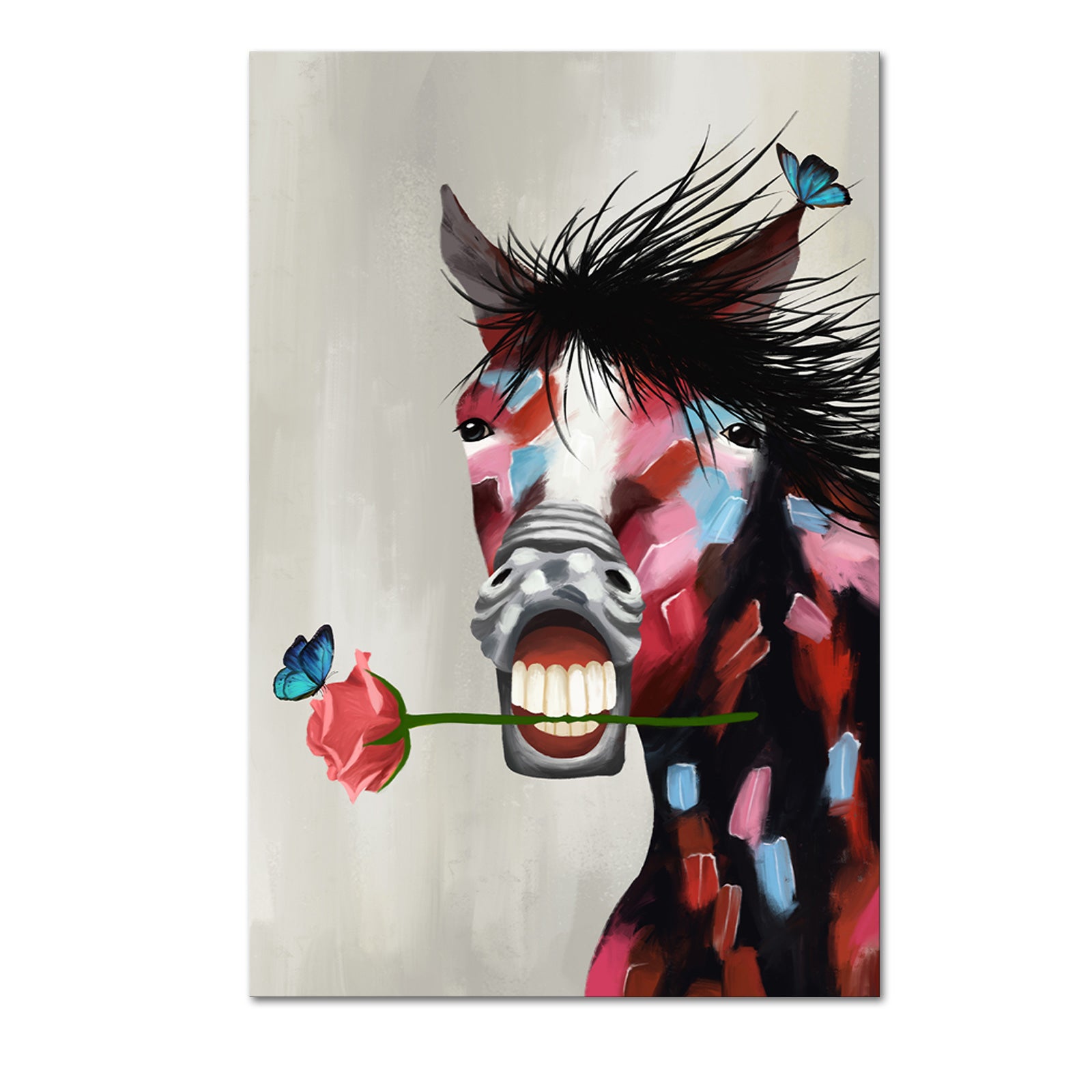 Humor Horse Canvas Print Technique