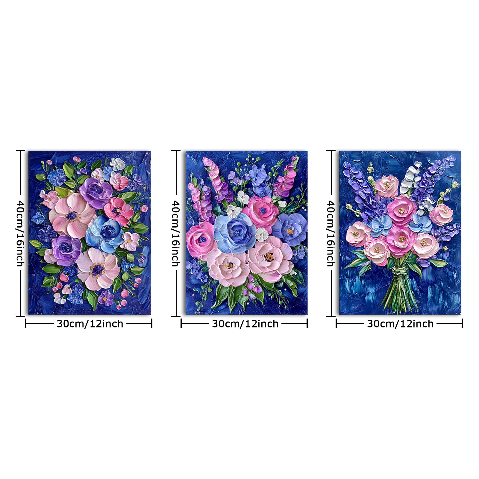 Colorful Bouquet Of Flowers On Blue Background