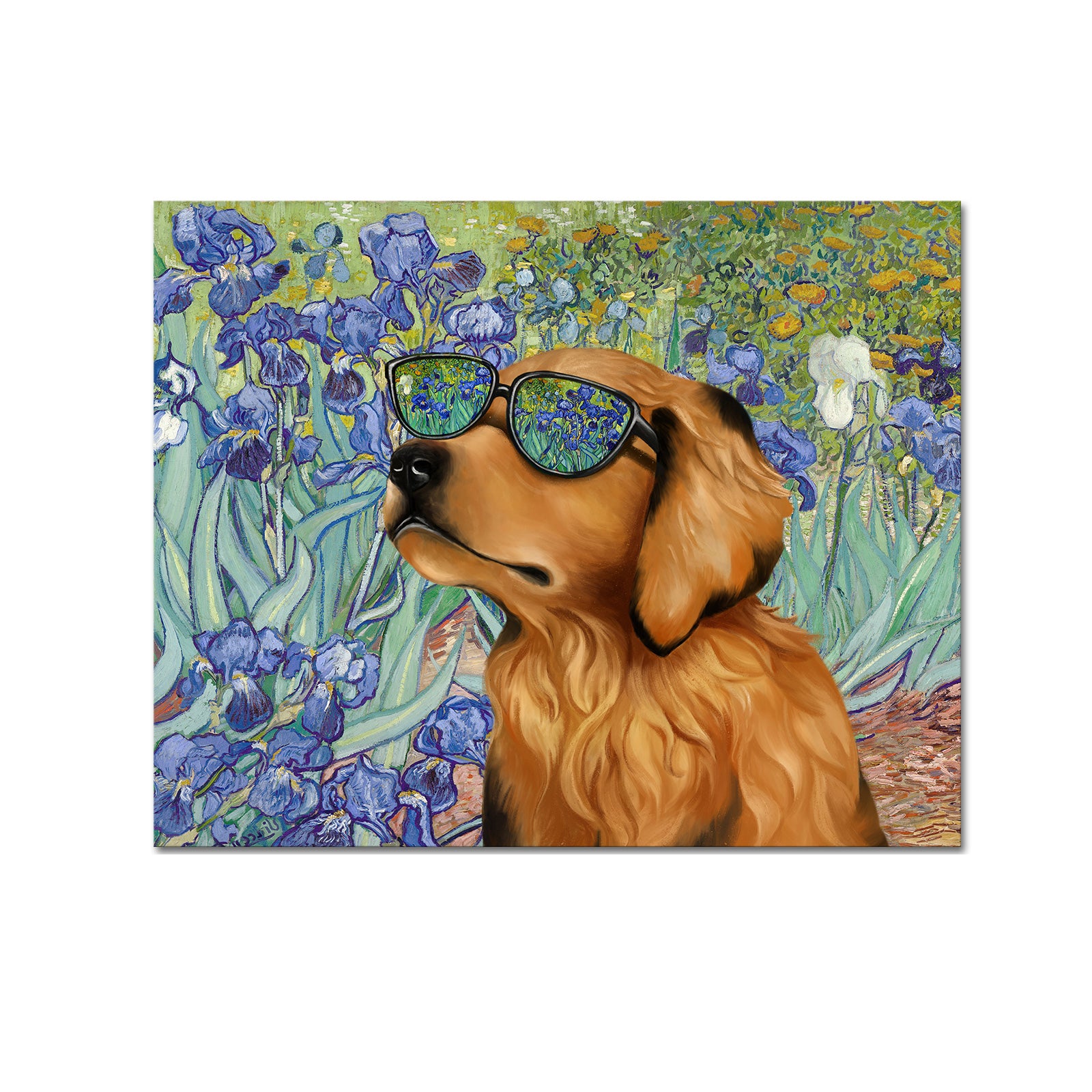 Sunglasses Golden Retriever Love Dog Home Decor Painting Wall Canvas Beautiful Prints