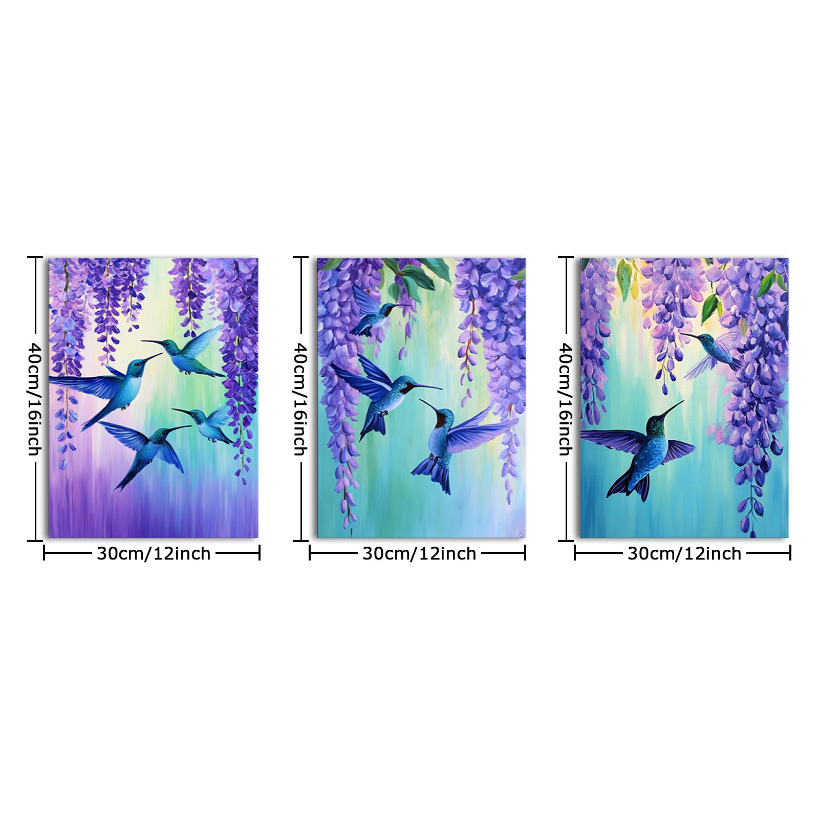 Hummingbirds Flit Amidst Wisteria Flowers
