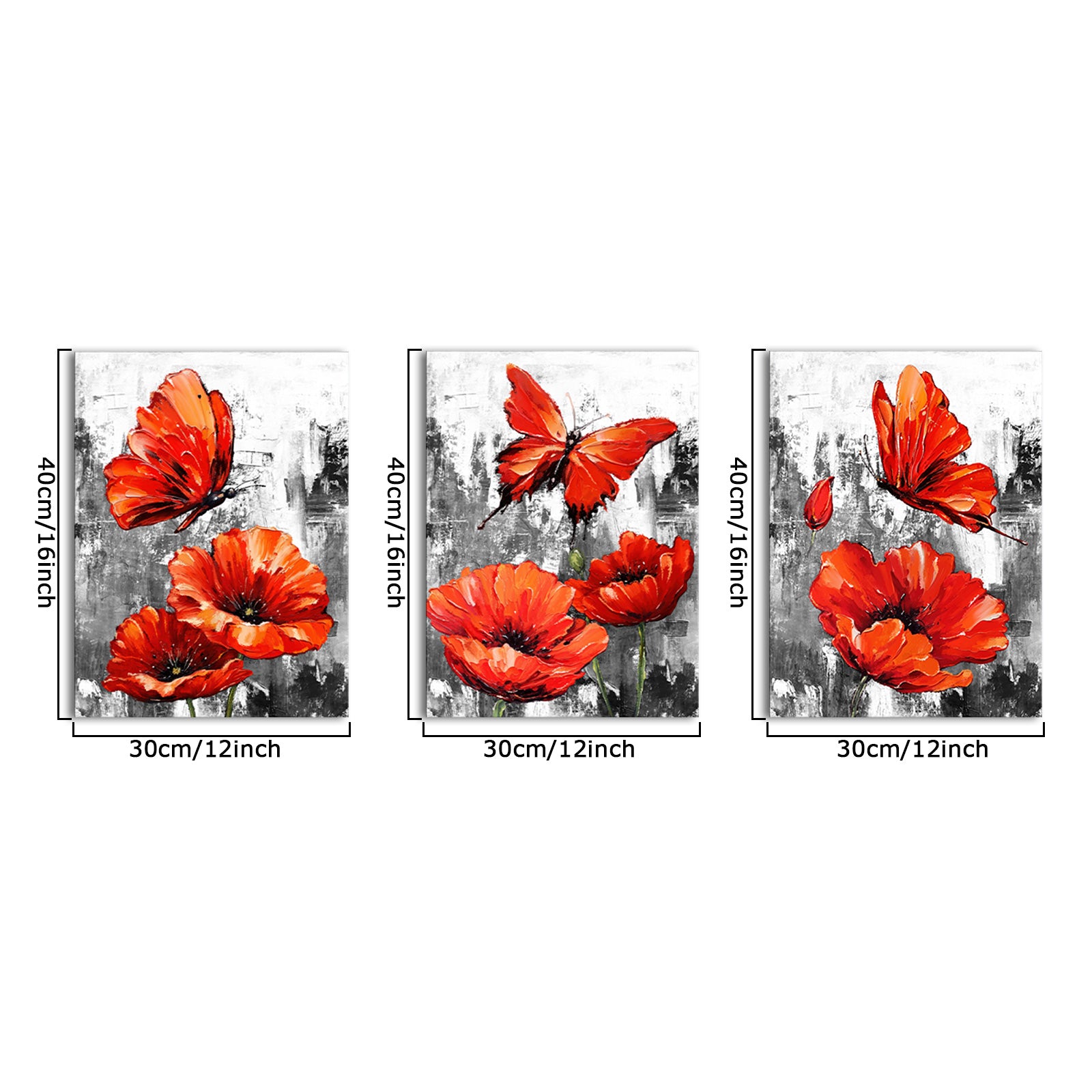 Red Butterfly Poppy Blossoms