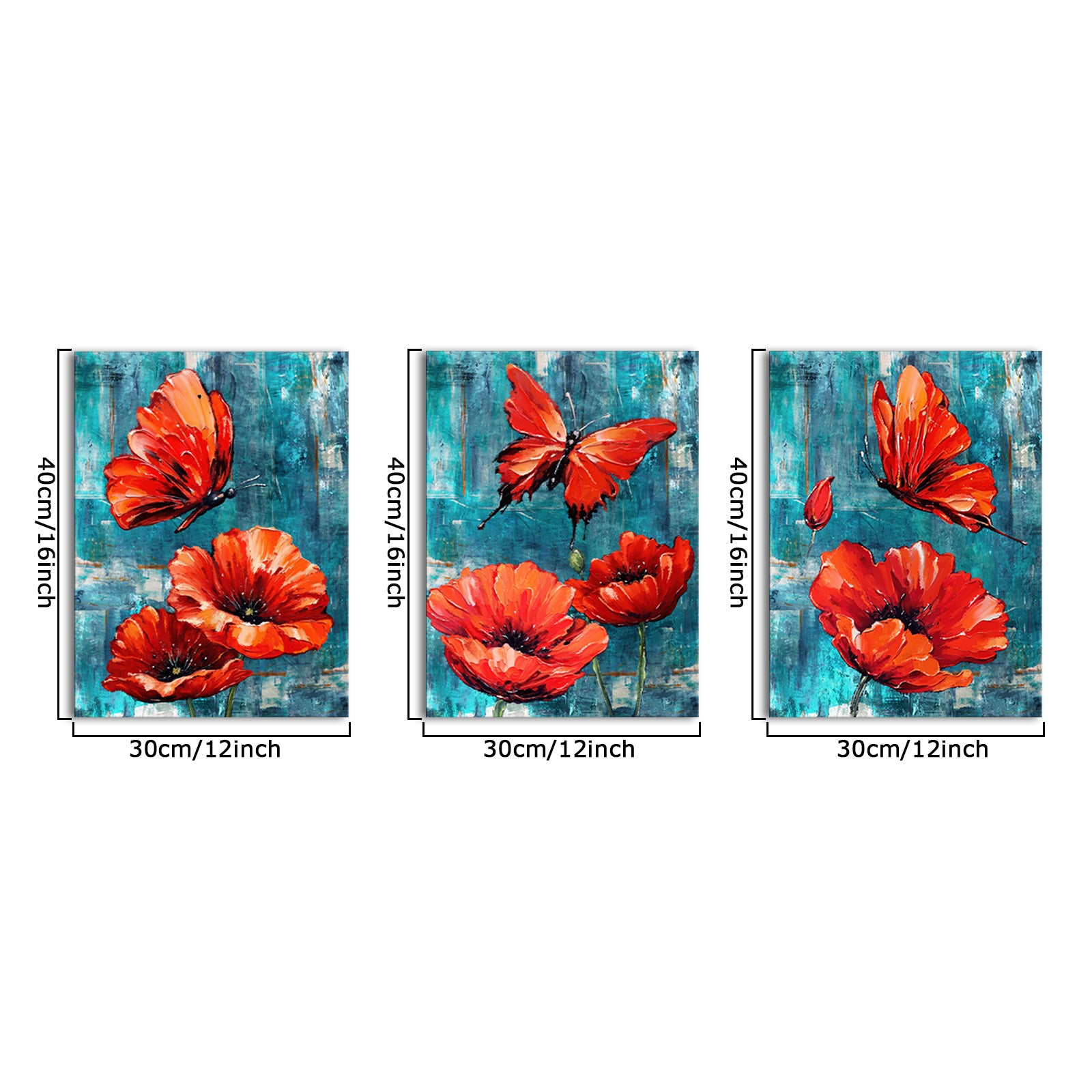 Red Butterfly Poppy Blossoms