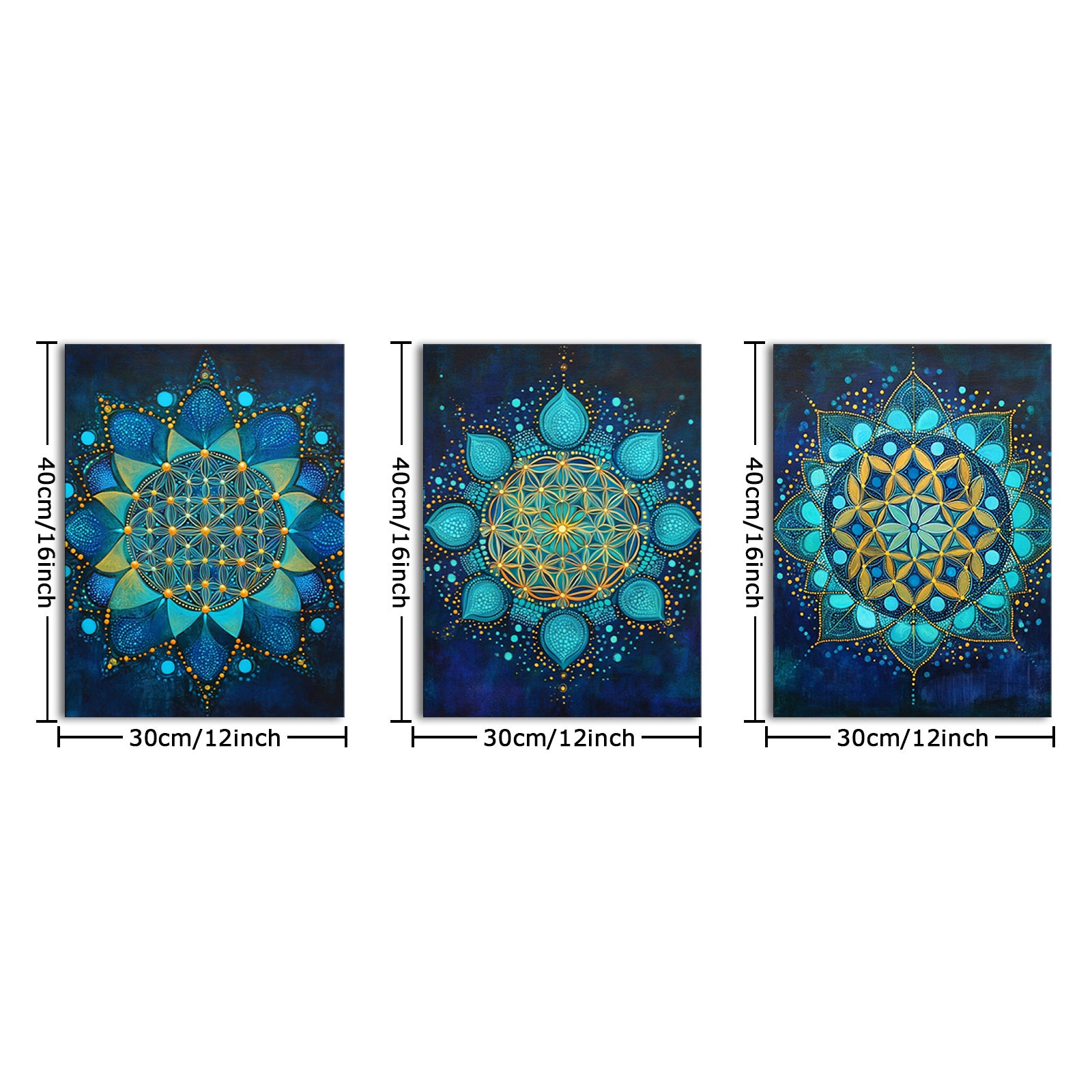 Turquoise Flower-Like Patterns