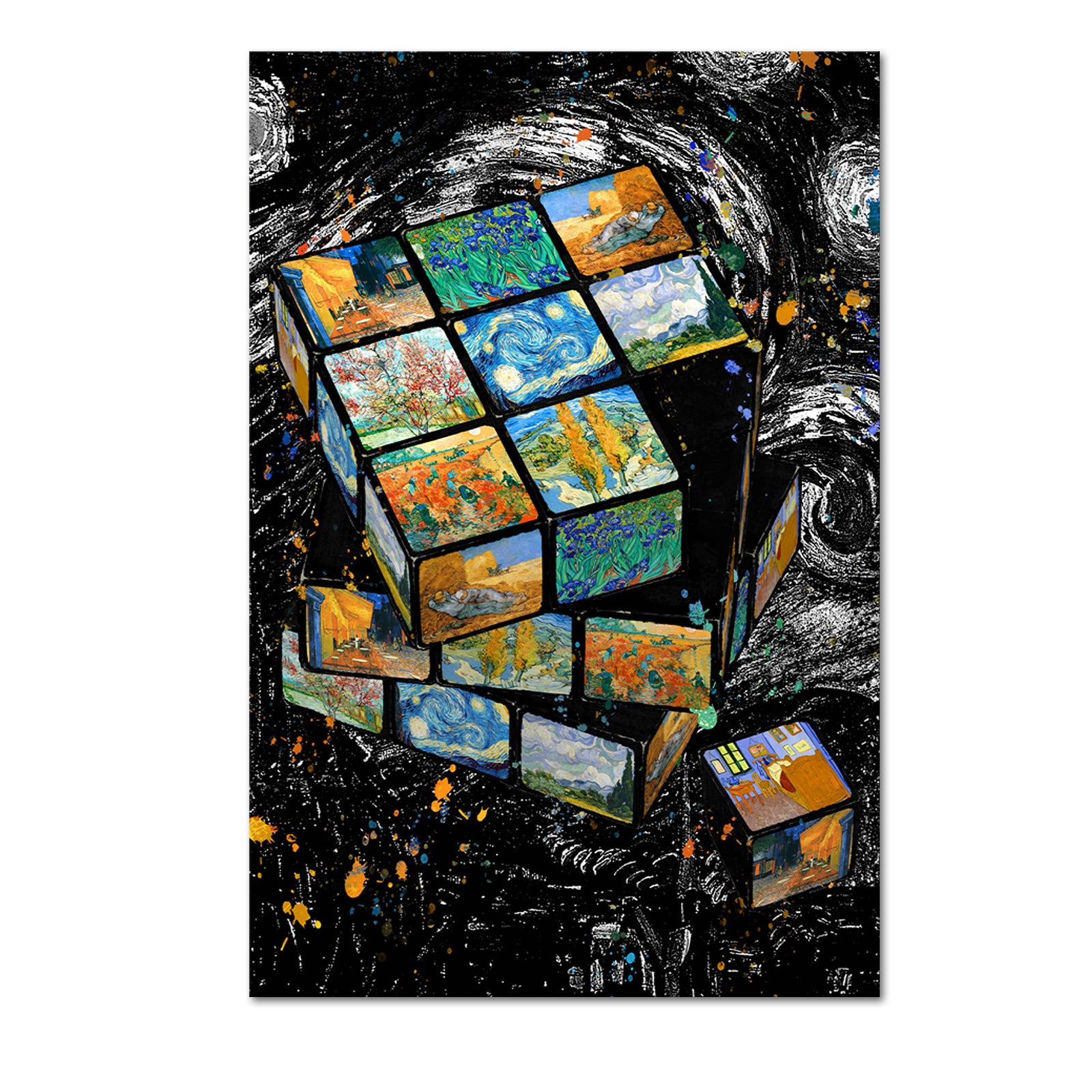 Van Gogh Rubik's Cube Abstract decorative painting black discount order