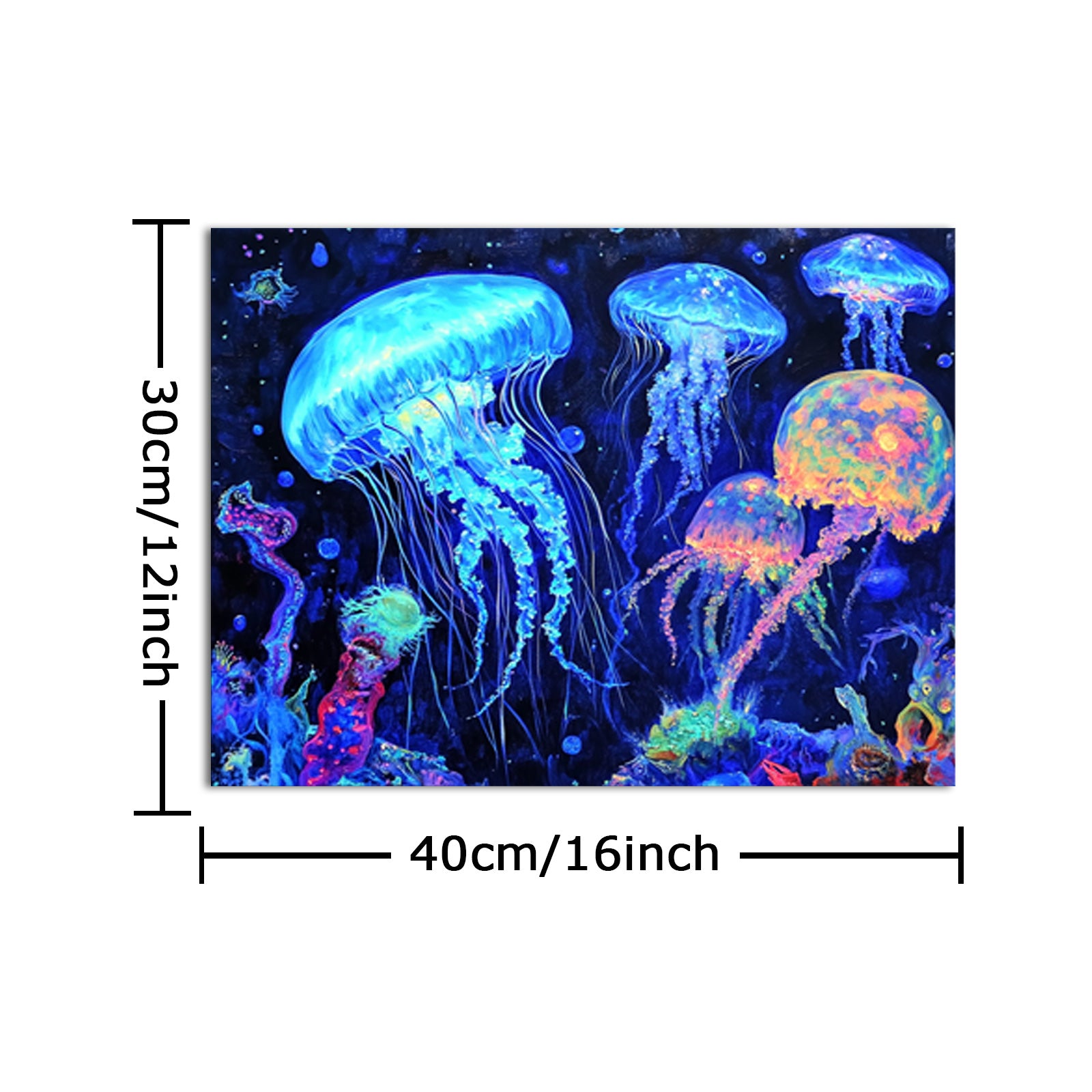 Luminous Jellyfish Under The Sea