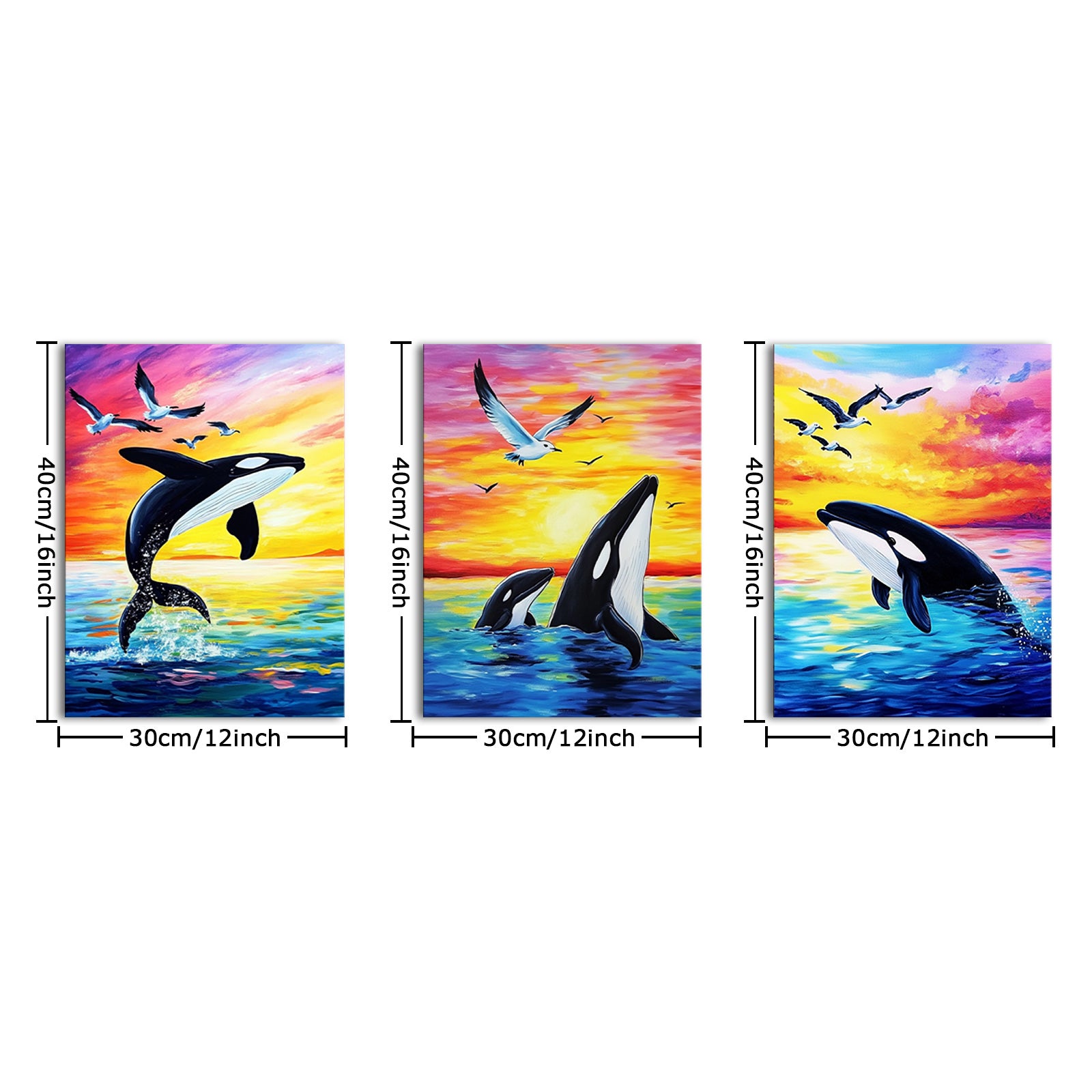 Whales And Seagulls Playing In The Sea