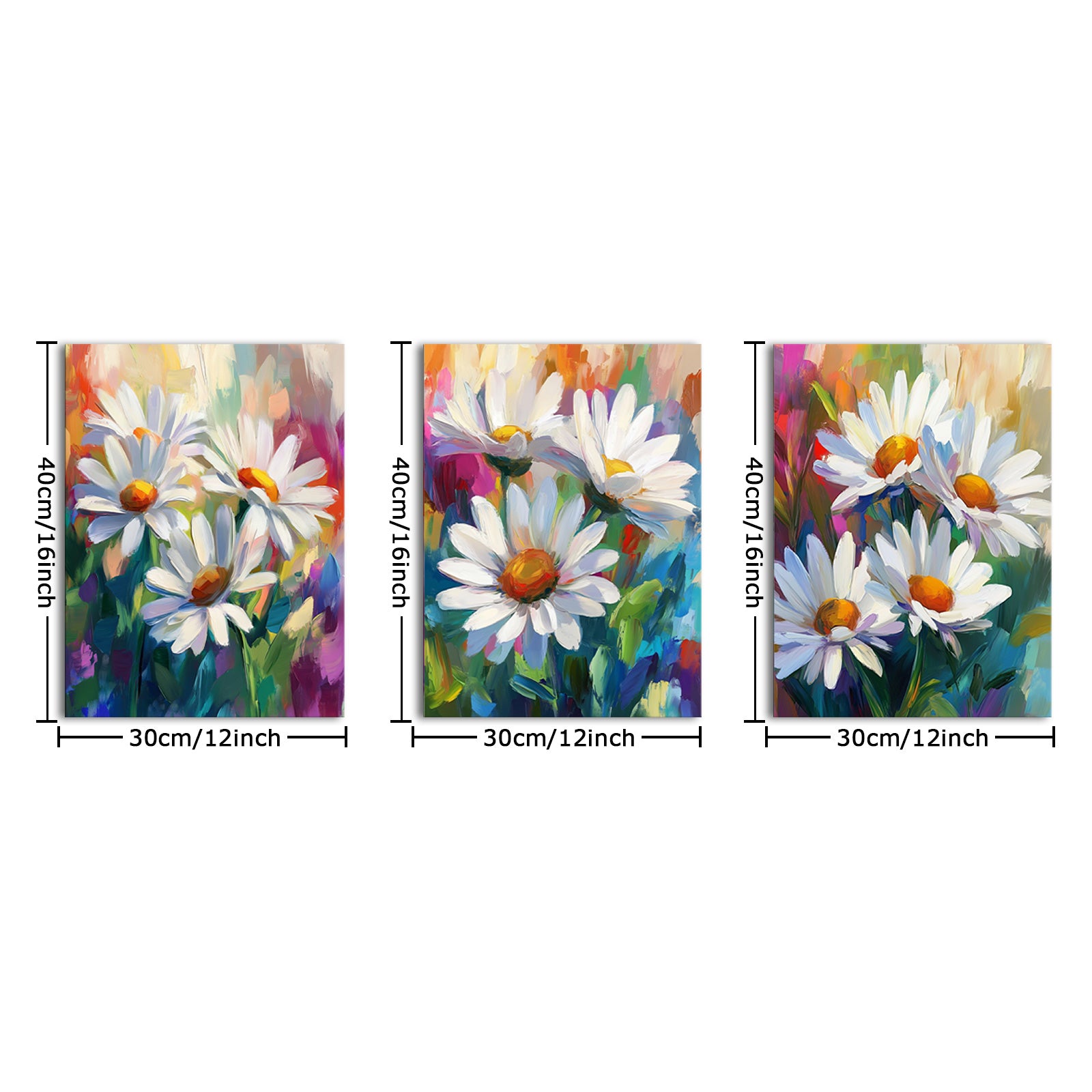 White Daisies On Colorful Background