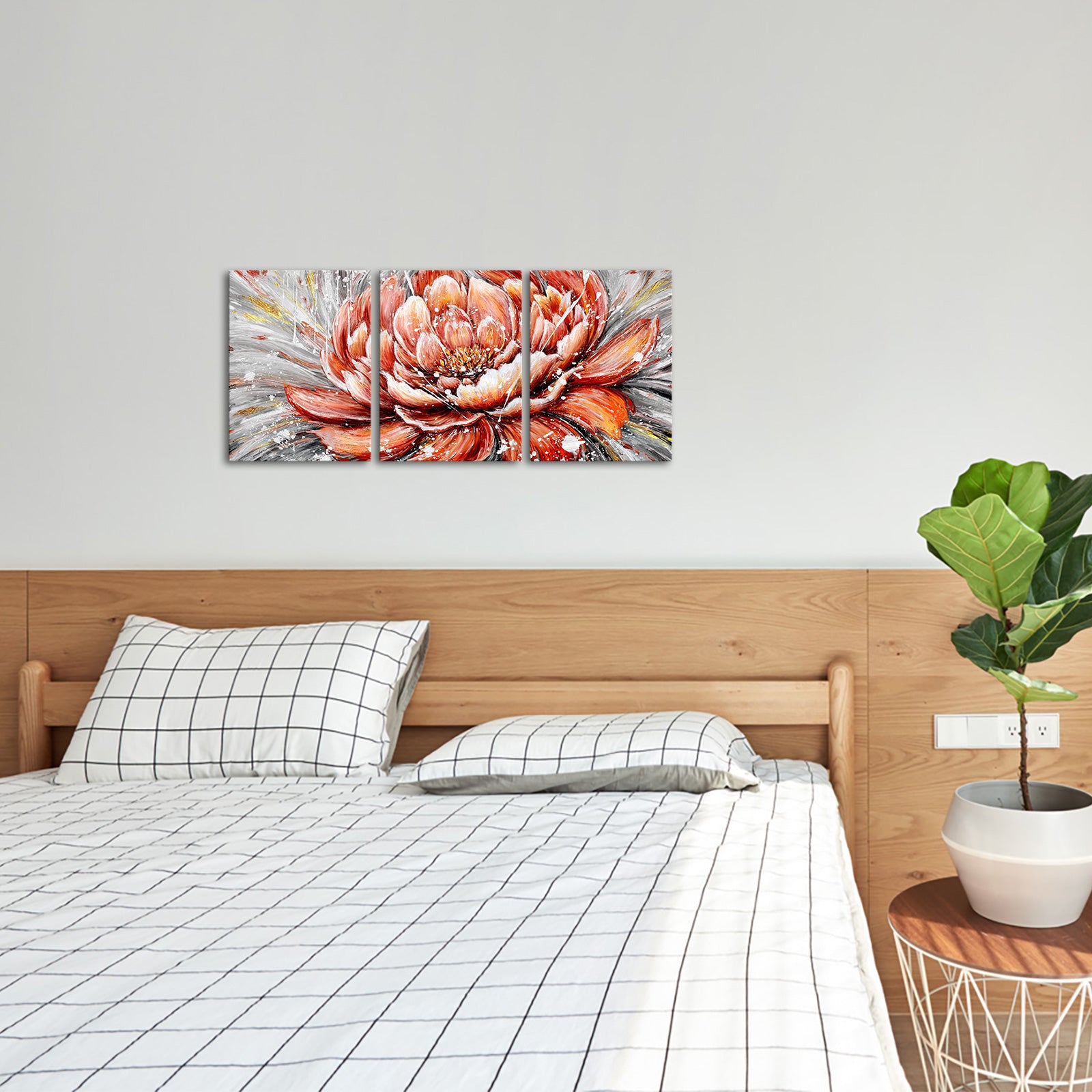 Triptych Peony Blooms canvas prints online