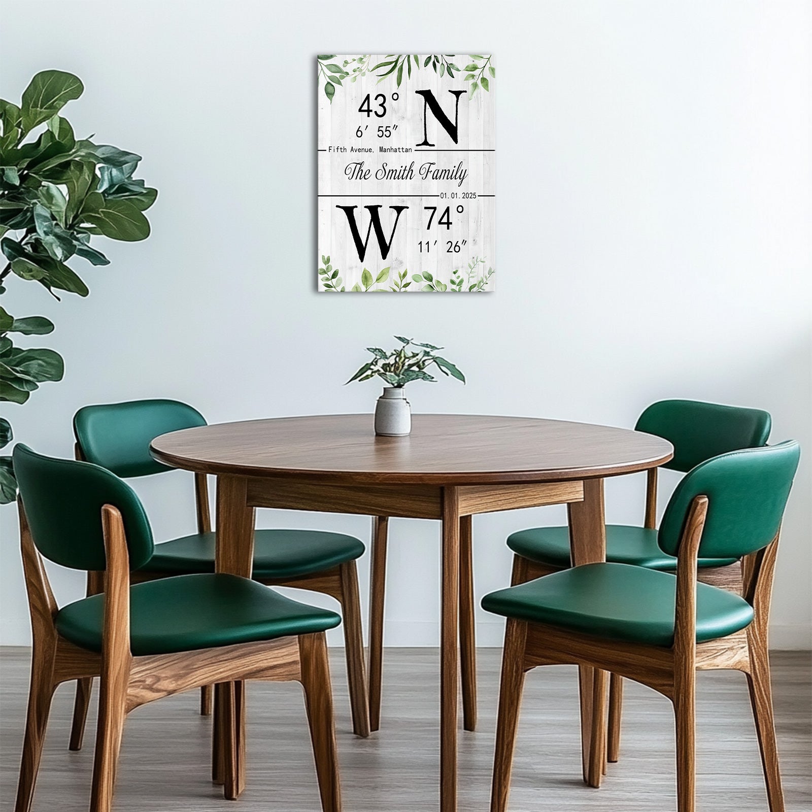 Custom Family Name Family Coordinates Canvas Print