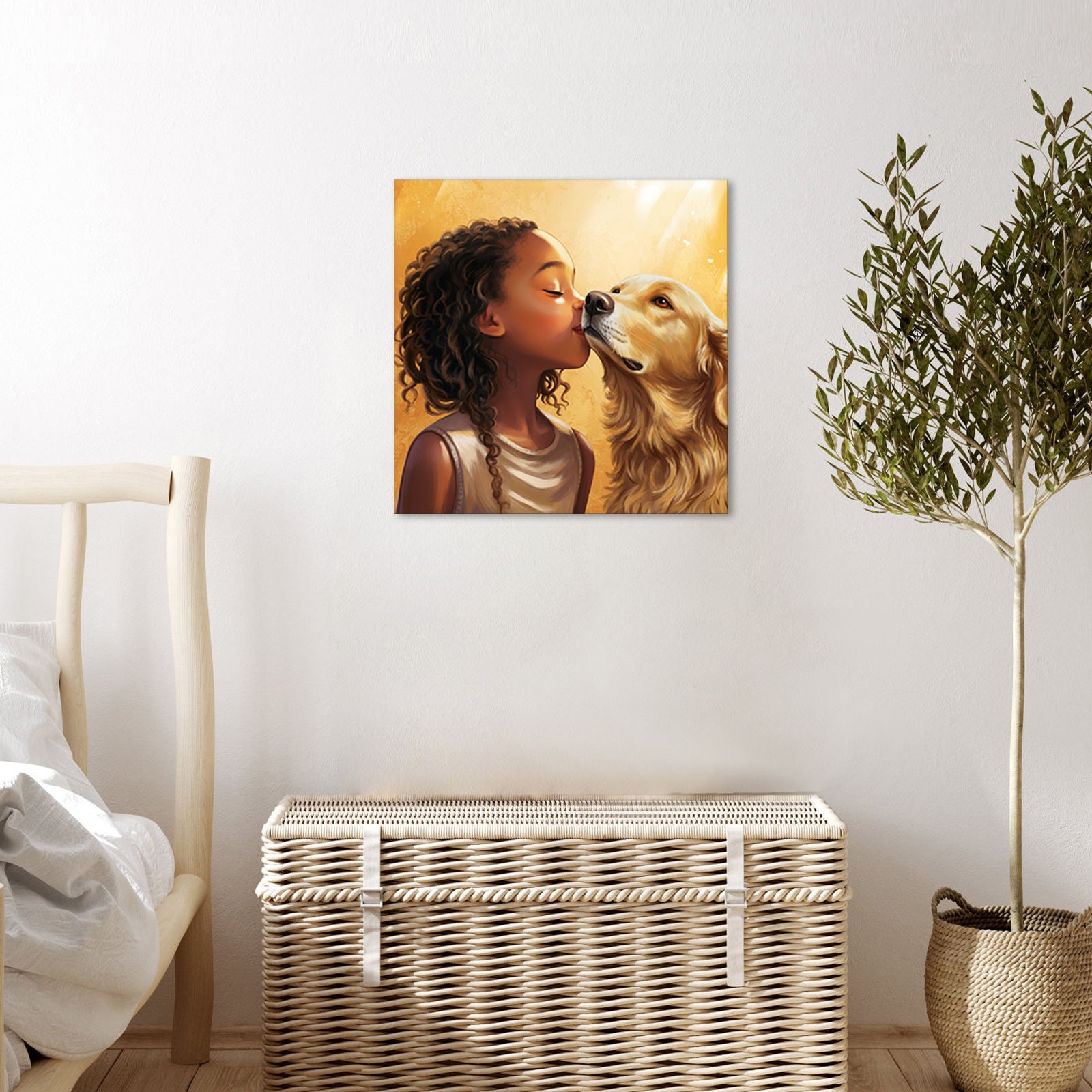 Young Girl And Loyal Dog