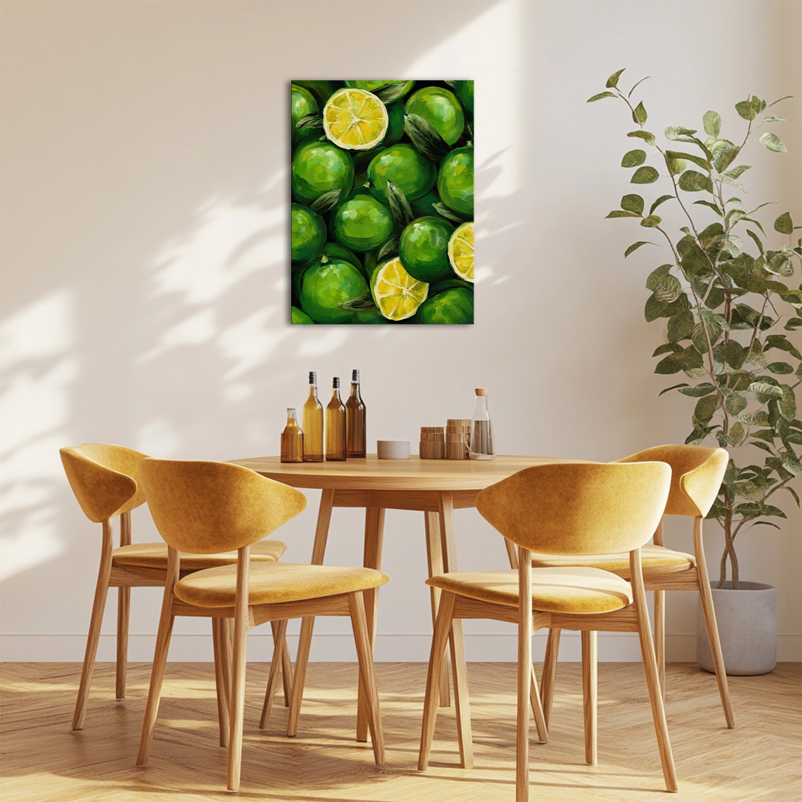 Green Lime minimalist kitchen canvas prints ready to hang