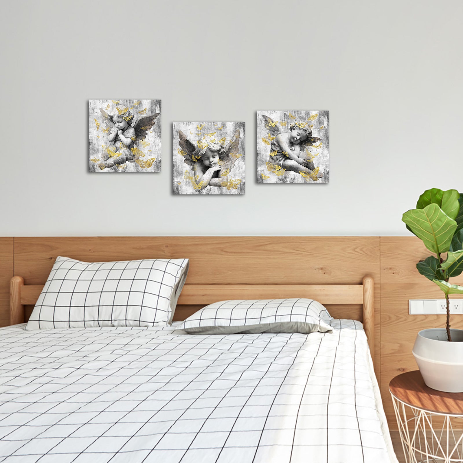 Golden Butterflies Surround The Little Angel