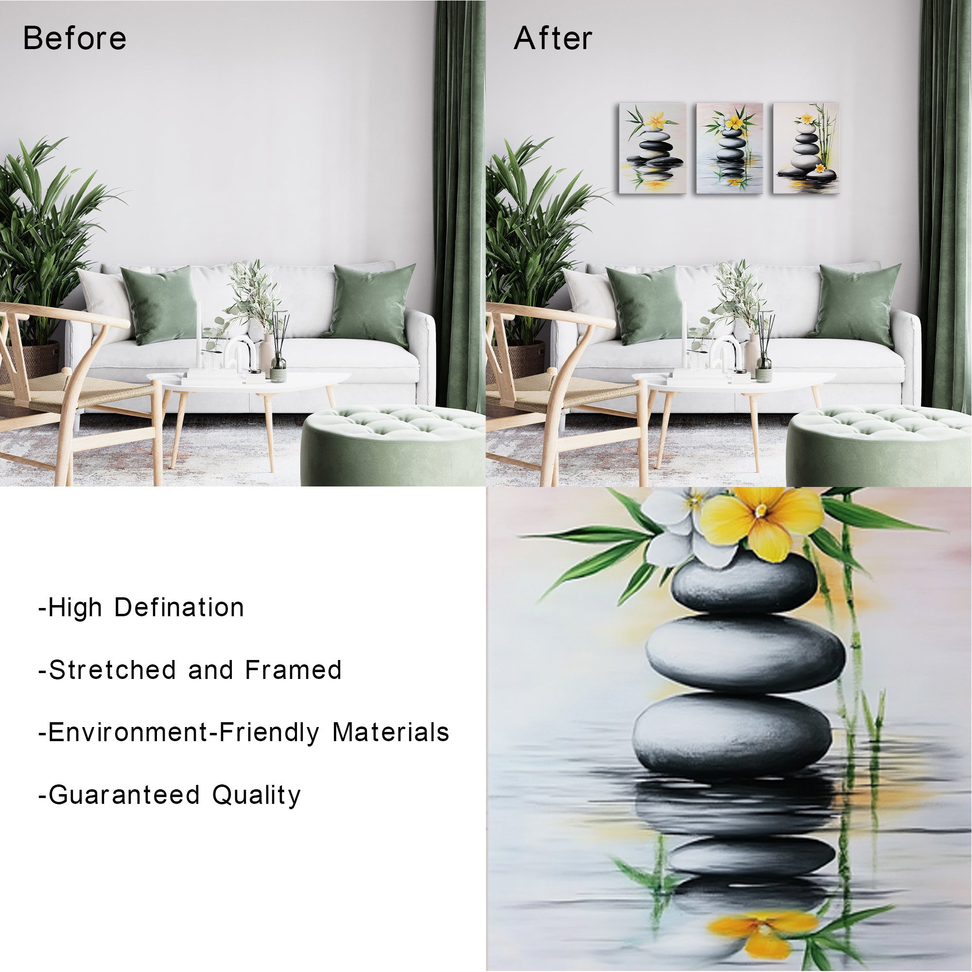 Zen-Like Tranquility Stones Water Bloom