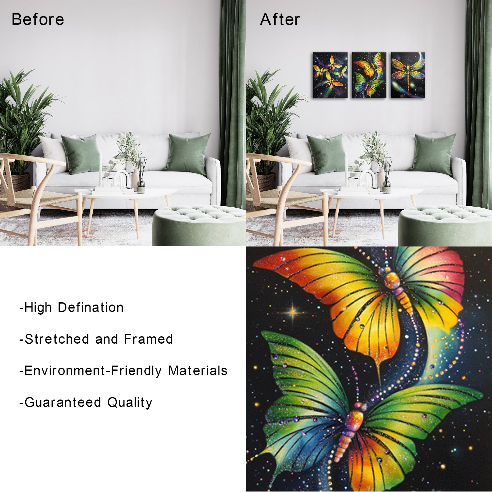 Colorful Insects Butterflies Dragonflies