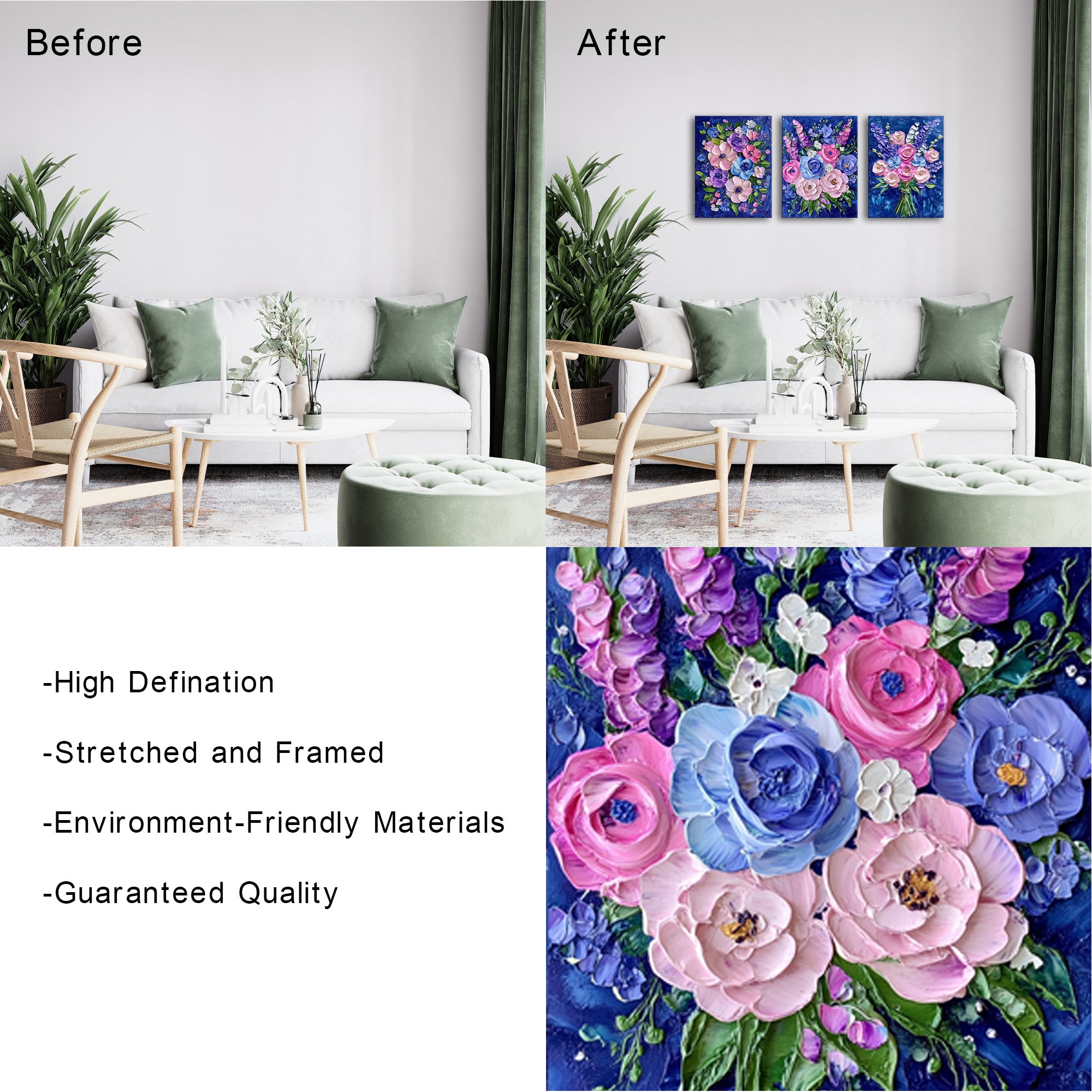 Colorful Bouquet Of Flowers On Blue Background