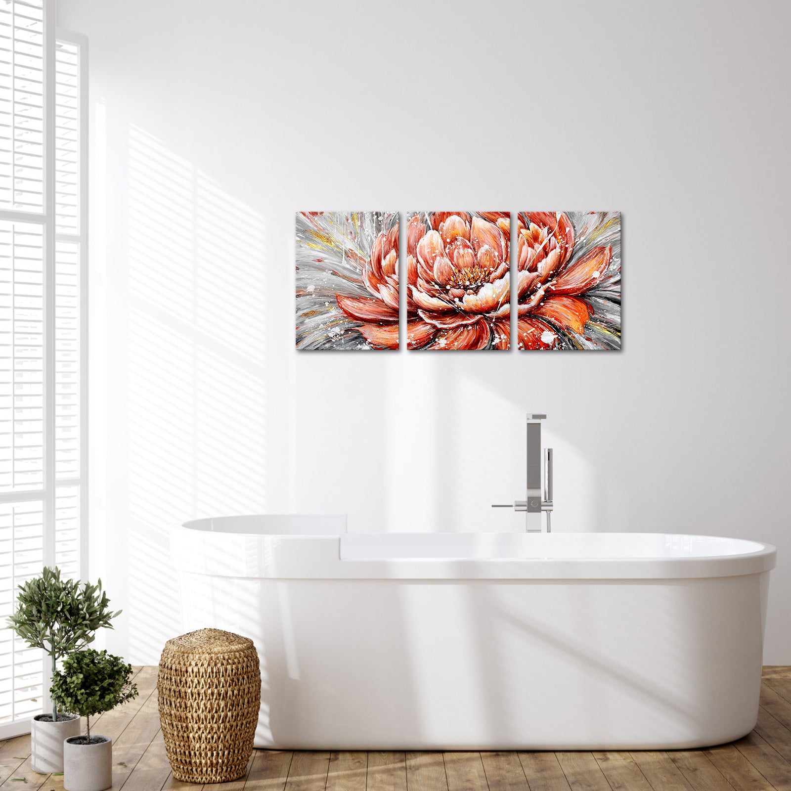 Triptych Peony Blooms canvas prints online