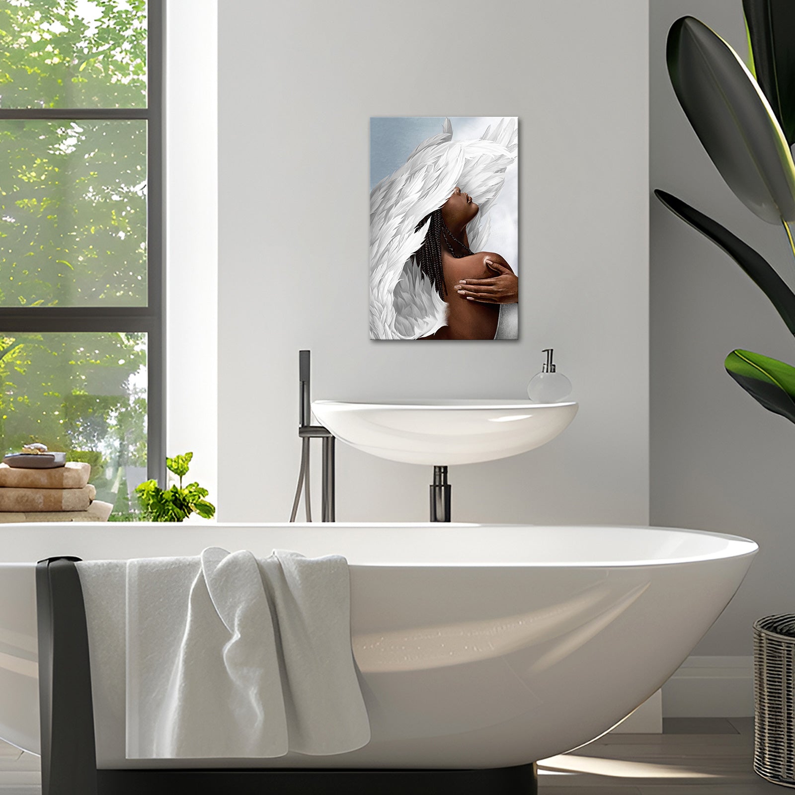 Angel Hug diy picture collage on canvas for bedroom wall 8x12 inches
