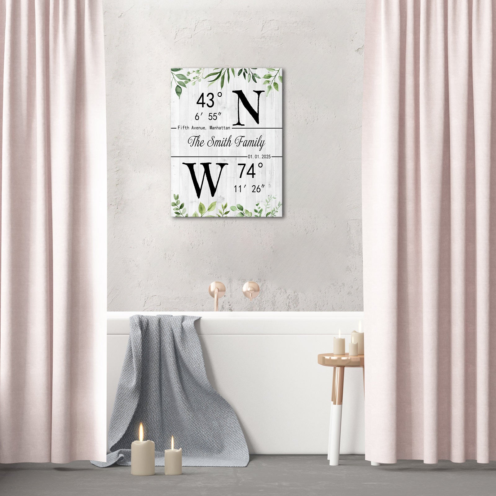 Custom Family Name Family Coordinates Canvas Print