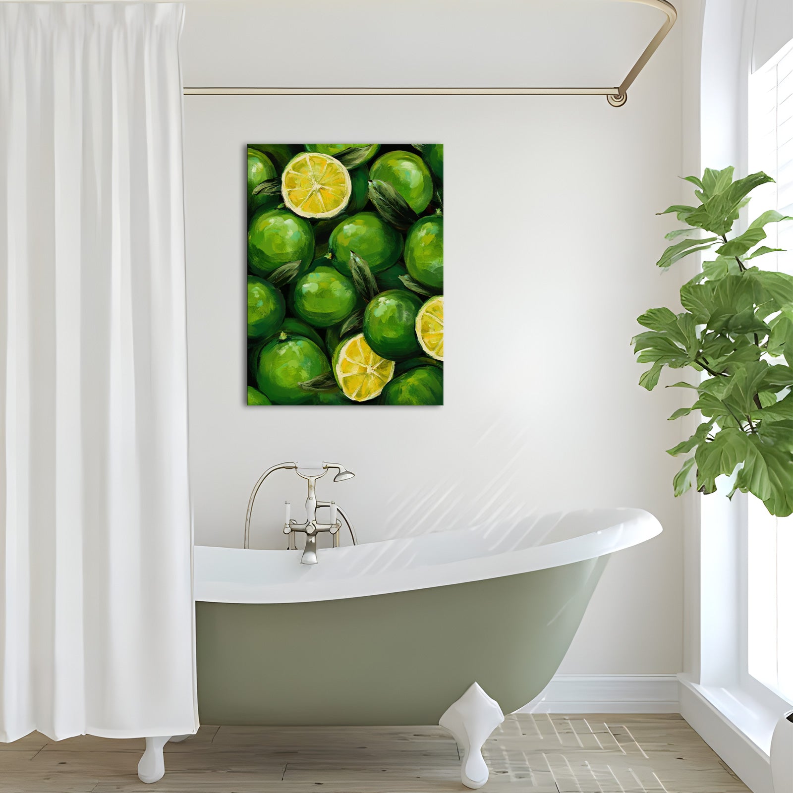 Green Lime minimalist kitchen canvas prints ready to hang