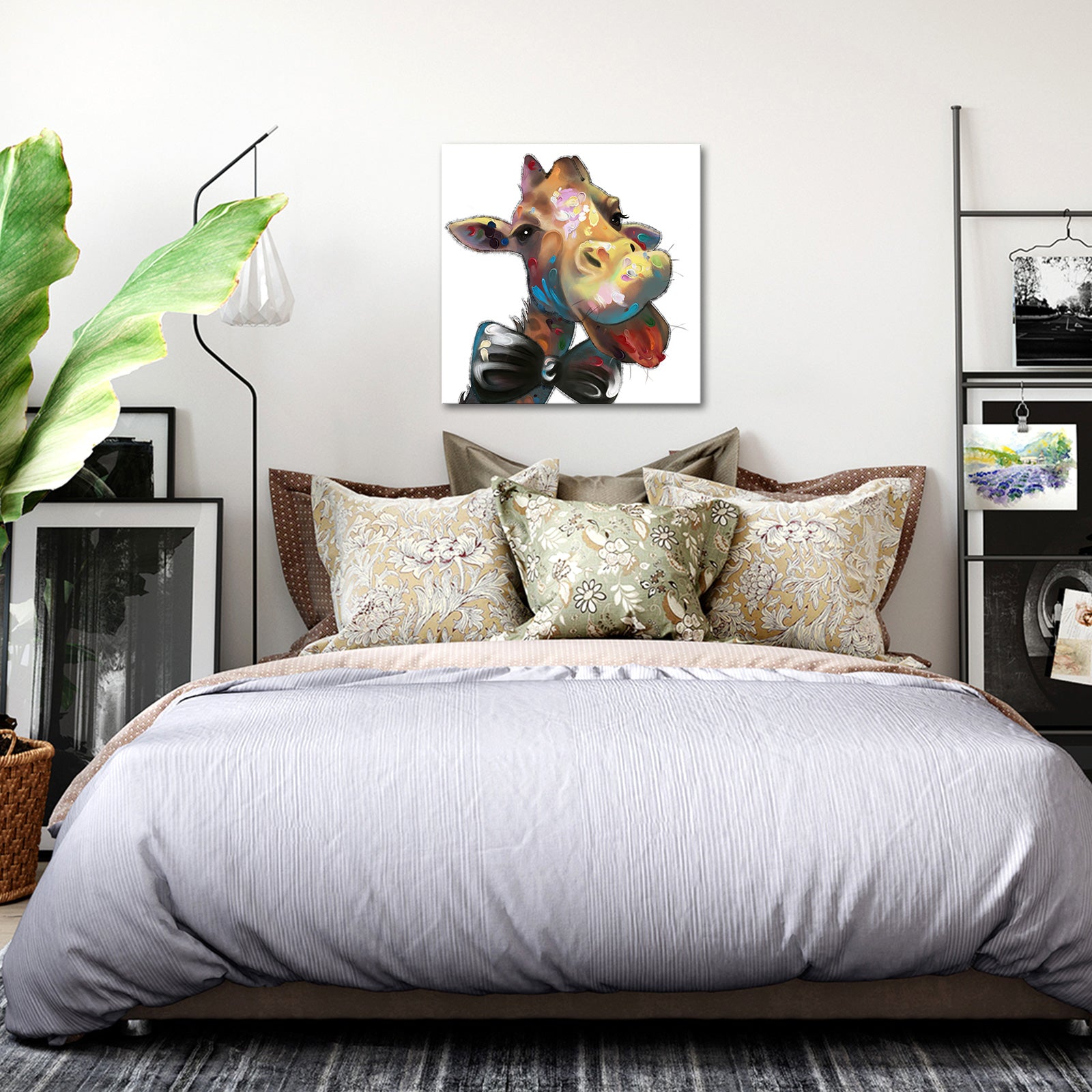 8x8 Gentleman Colorful Giraffe canvas prints sale