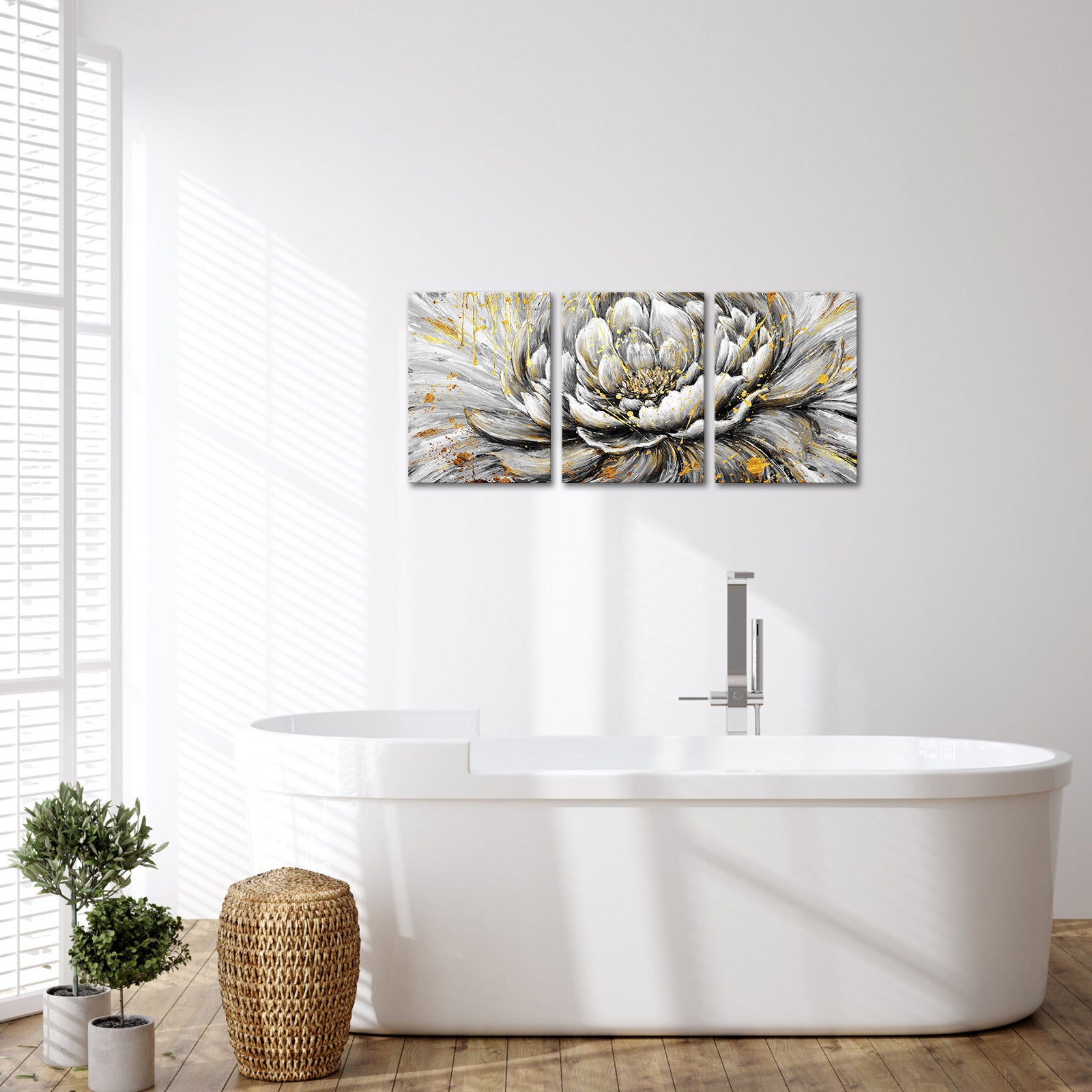 Triptych Peony Blooms canvas prints online